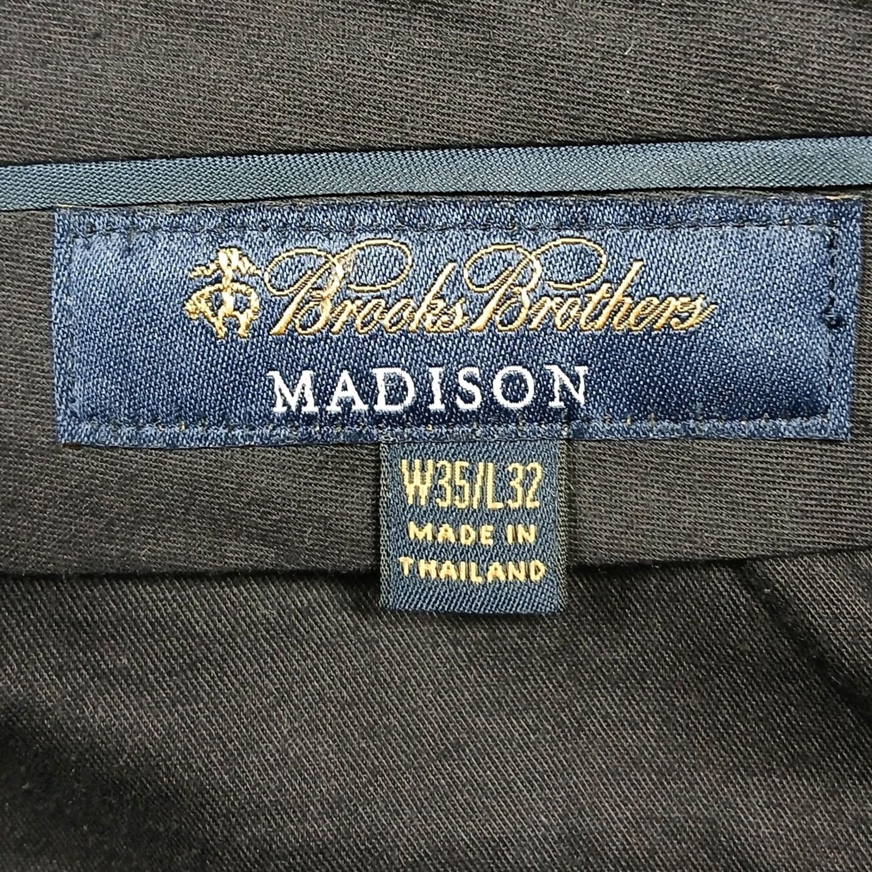 Brooks Brothers Brooks Brothers Madison Fit 100% Wool Dress Pants Mens 35/32 Navy Blue EUC Size US 35 - 4 Thumbnail