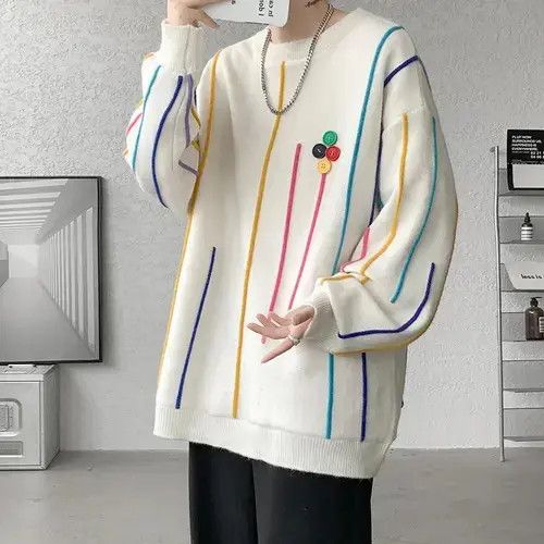 Aran Isles Knitwear × Japanese Brand Sweater Men Patchwork Color Tassels Knitted Size US L / EU 52-54 / 3 - 2 Thumbnail