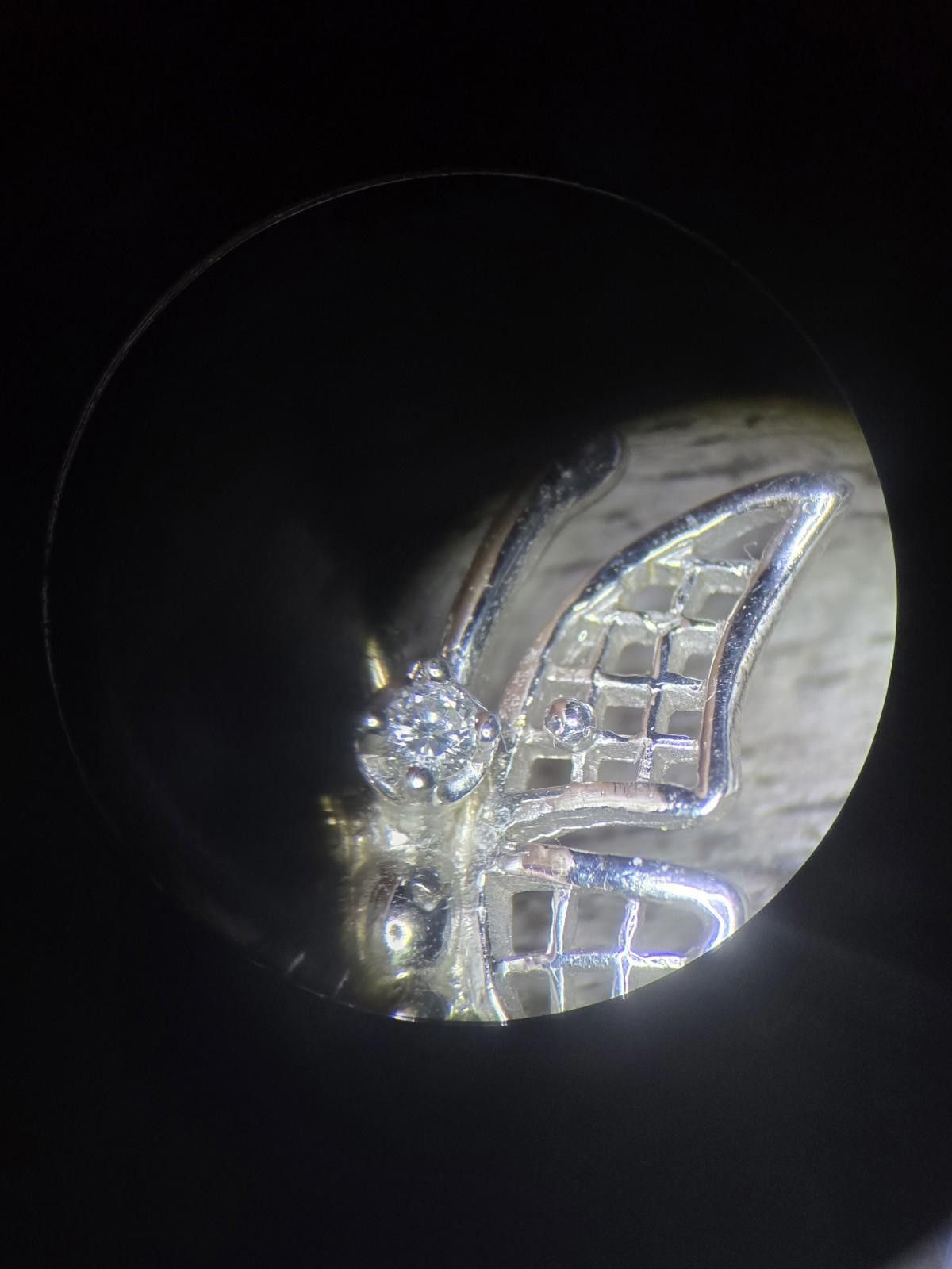 The Unbranded Brand ​Vtg 14k White Gold ~0.11ct Diamond Butterfly Pendant 2.2g Size ONE SIZE - 7 Thumbnail