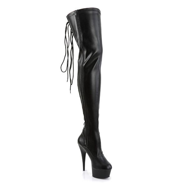 Other Delight 3063 Back Lace Thigh High Platform Boots 6" High Hee Size US 10 / IT 40 - 3 Thumbnail