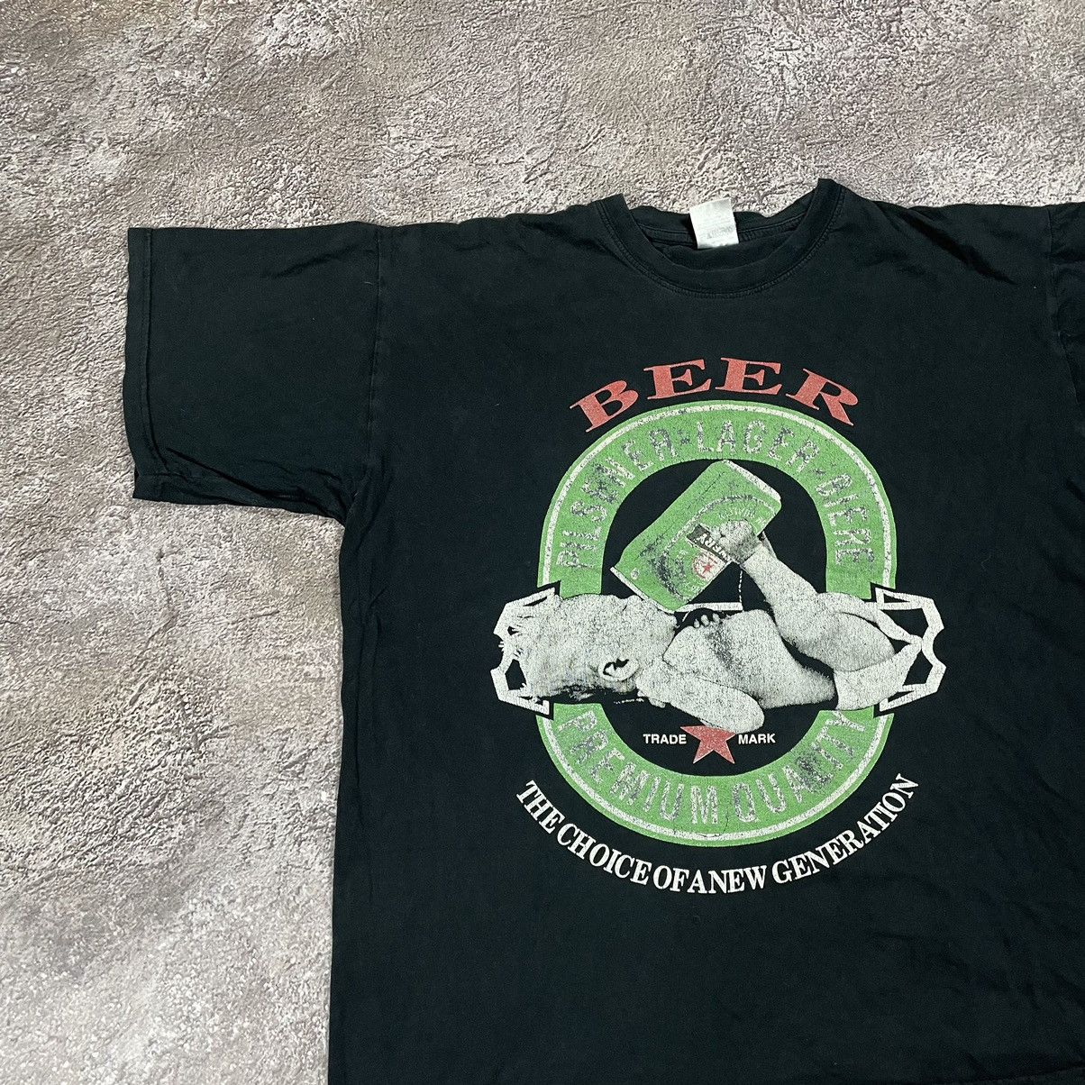 Vintage Vintage 90s Beer Graphic Tee Sun Faded Skate Streetwear L Size US L / EU 52-54 / 3 - 3 Thumbnail