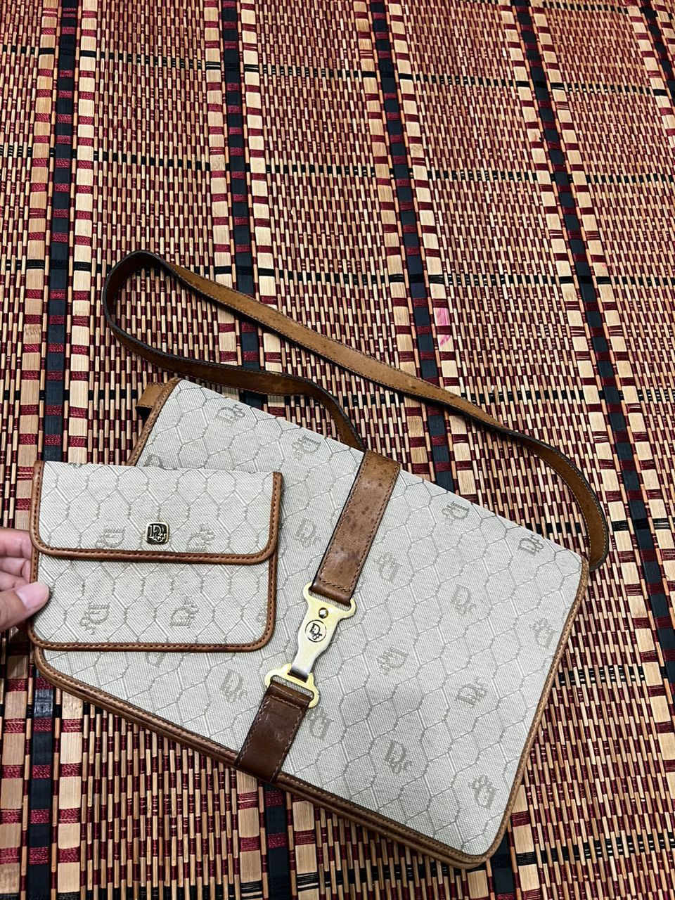 Dior Christian dior honeycomb canvas ling bag/cross body Size ONE SIZE - 3 Thumbnail