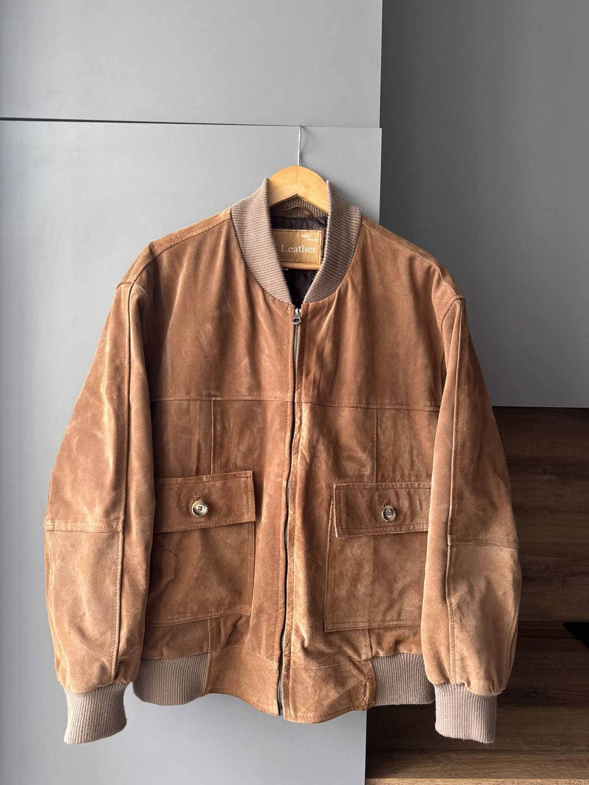 Vintage Vintage Suede Leather Jacket Boxy Fit ALD style avant garde Size US S / EU 44-46 / 1 - 1 Thumbnail