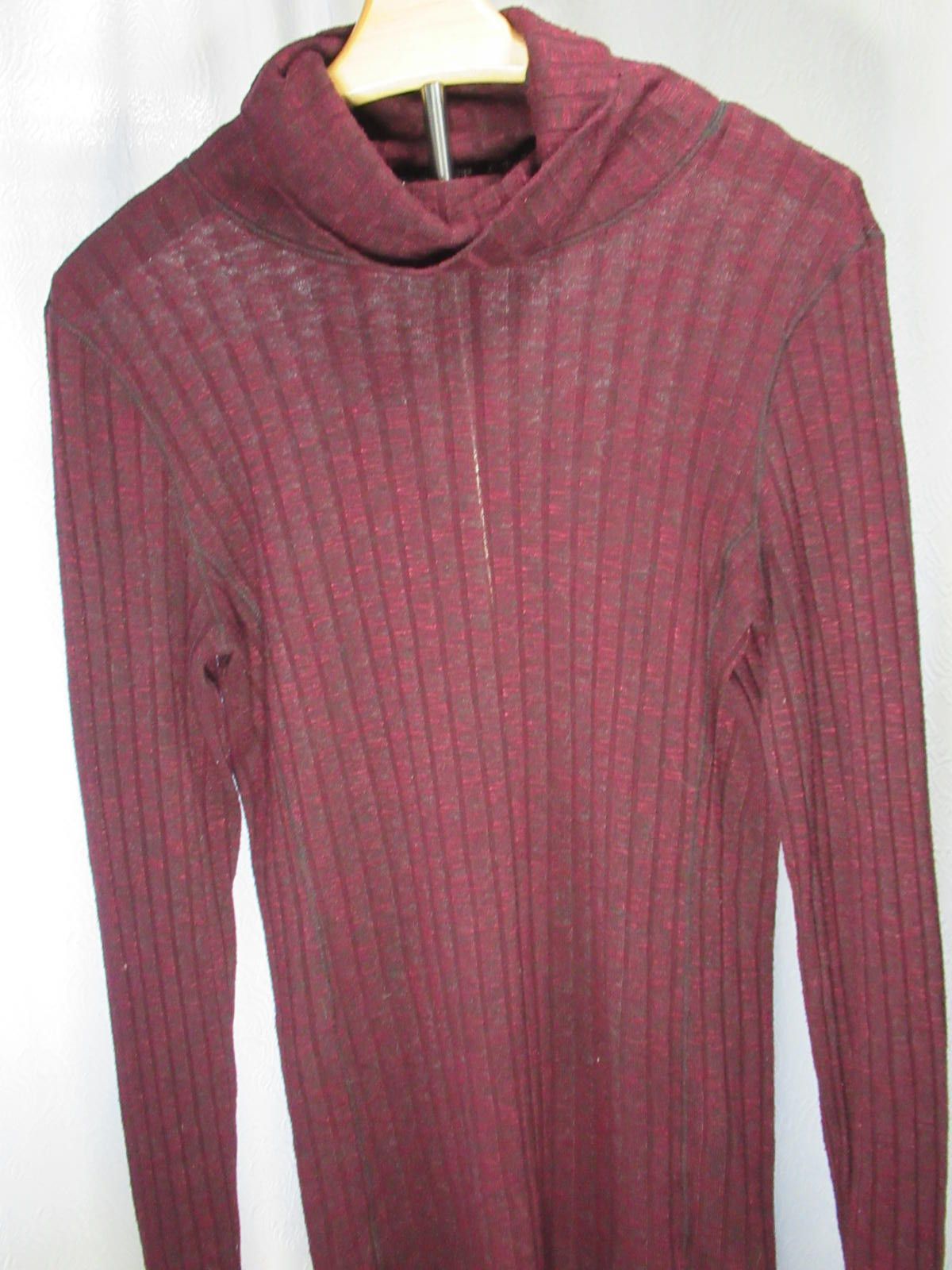 Michael Stars Michael Stars Burgundy Ribbed Turtleneck Top - OS Size ONE SIZE - 3 Thumbnail