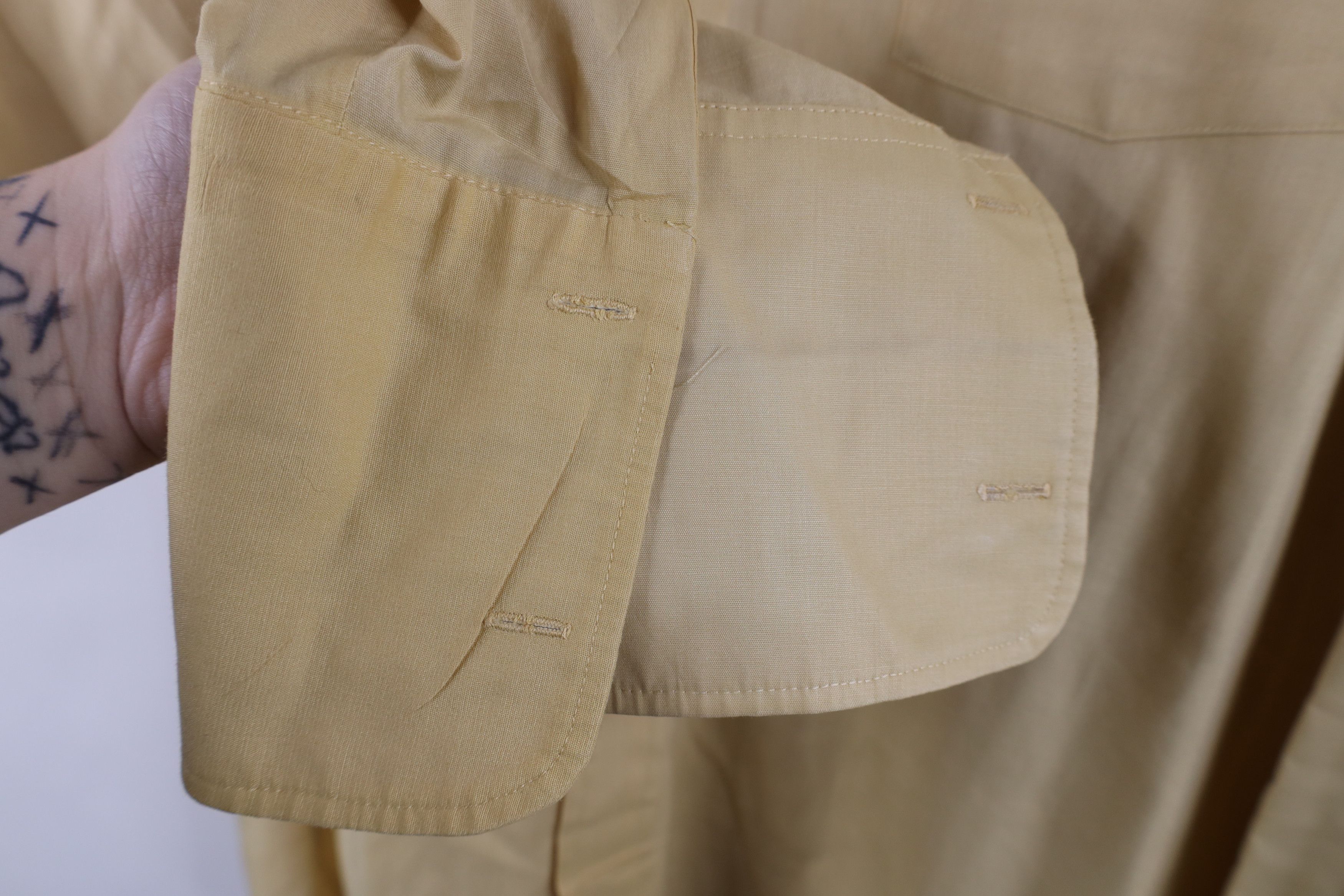 Vintage Vintage 60s Streetwear Collared Button Shirt Yellow USA Size US M / EU 48-50 / 2 - 6 Thumbnail