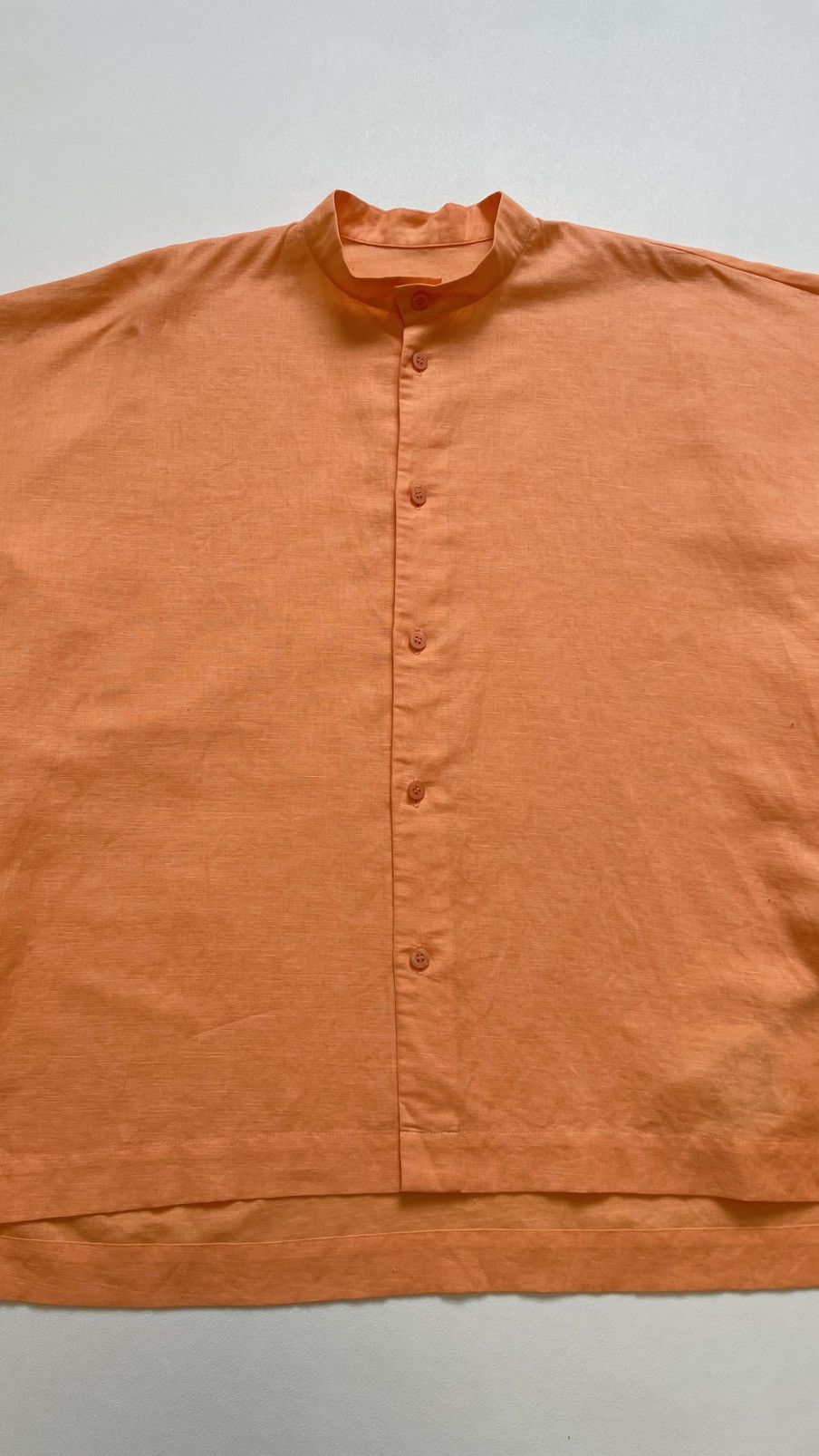 Pleats Please Issey Miyake Coral Orange Curved Sleeve Shirt Size US M / EU 48-50 / 2 - 4 Thumbnail