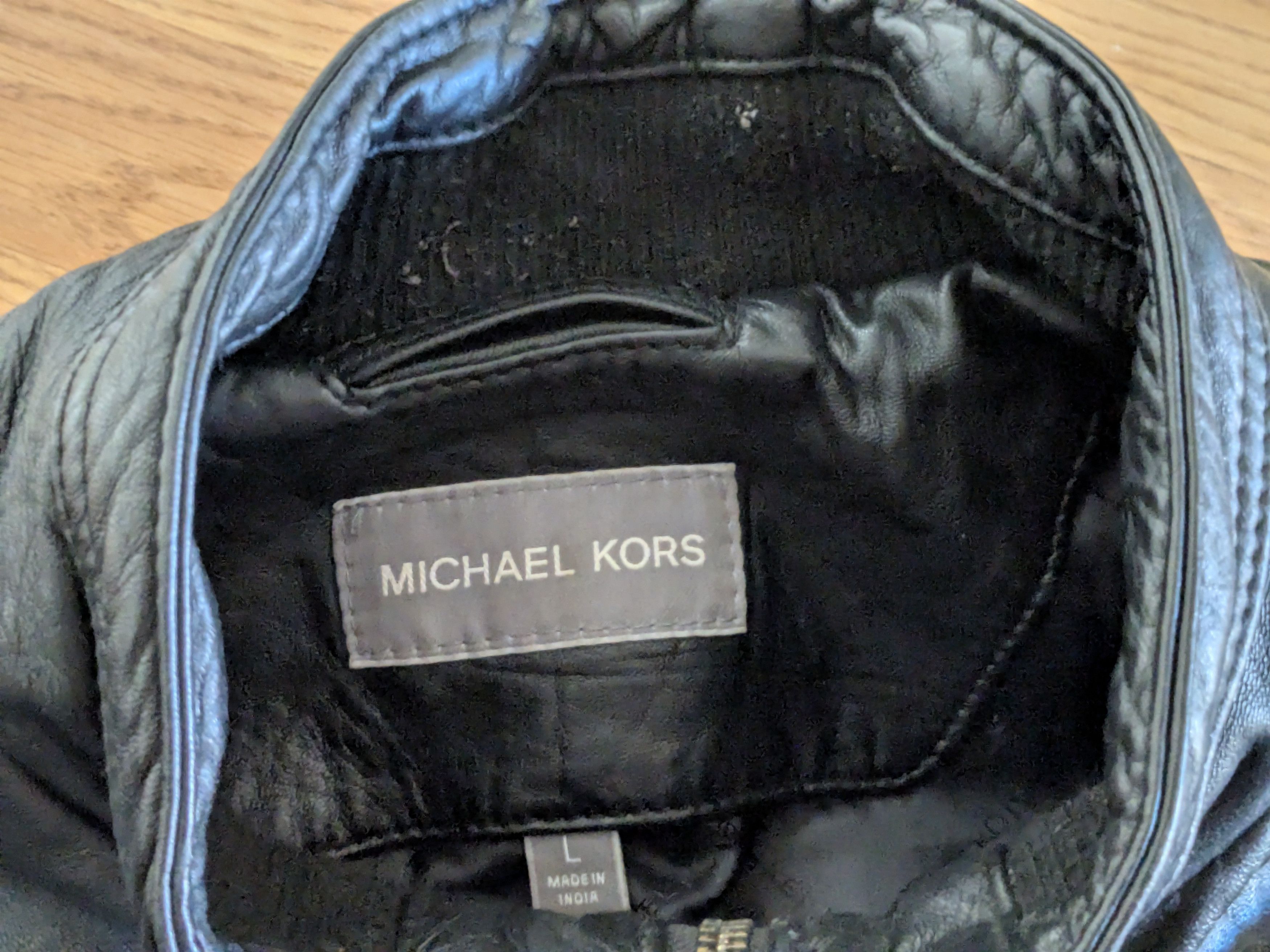 Michael Kors Michael Kors Leather Jacket Black Large Zip Up Size US L / EU 52-54 / 3 - 3 Thumbnail