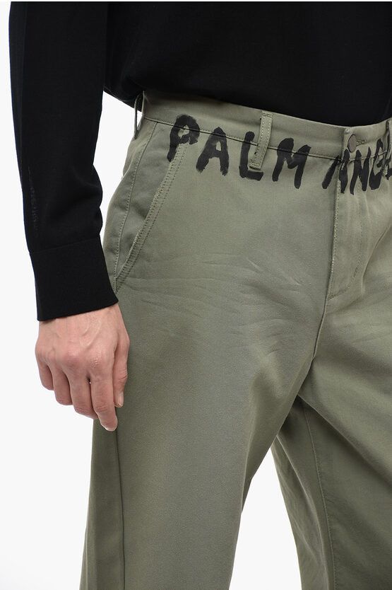 Palm Angels o1y0325 Logo Casual Pant in Military Green Size US 32 / EU 48 - 2 Thumbnail