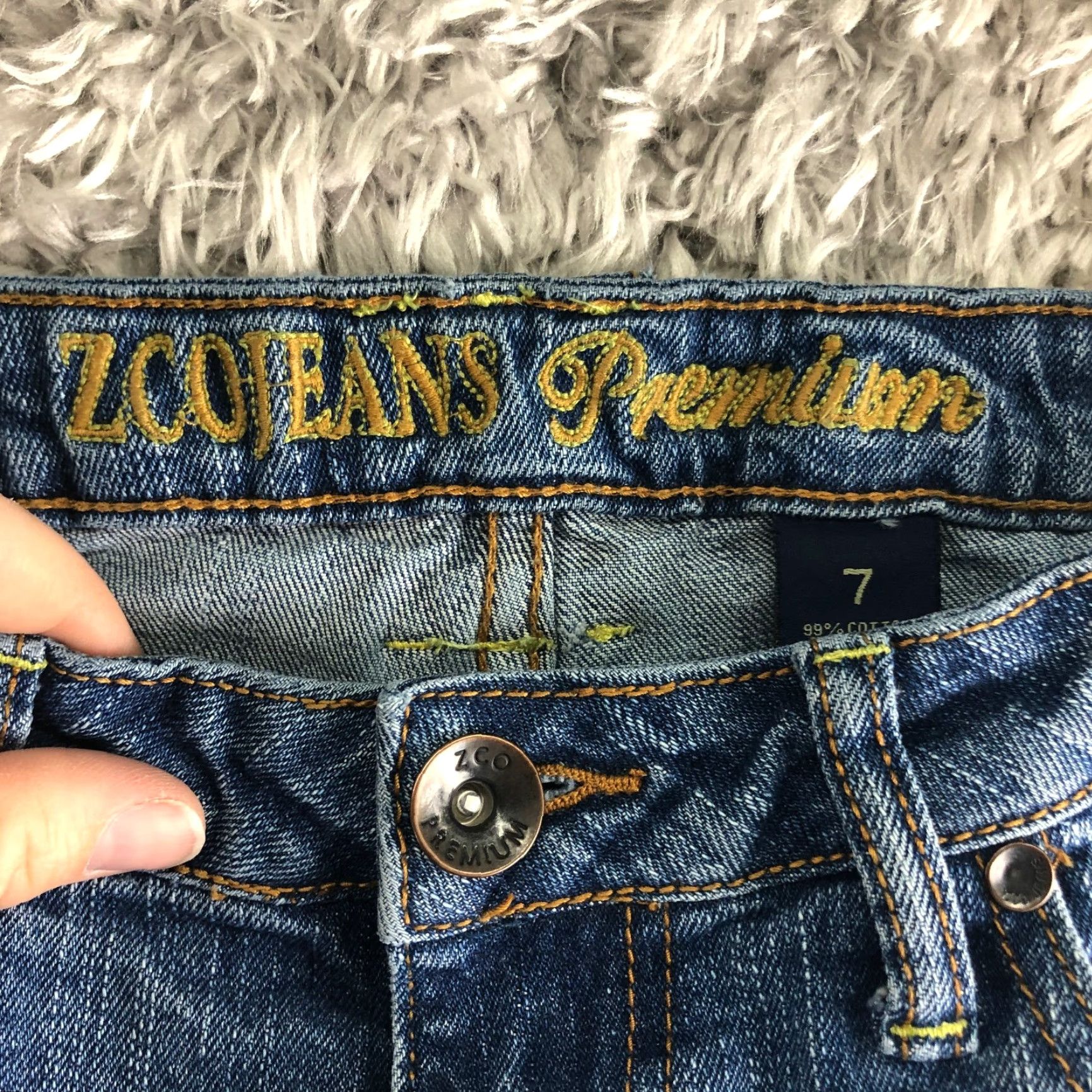 Vintage ZCO Jeans Low Rise Straight Leg Womens Size 7 Distressed Pocket Blue Jeans Size 28" / US 6 / IT 42 - 7 Thumbnail