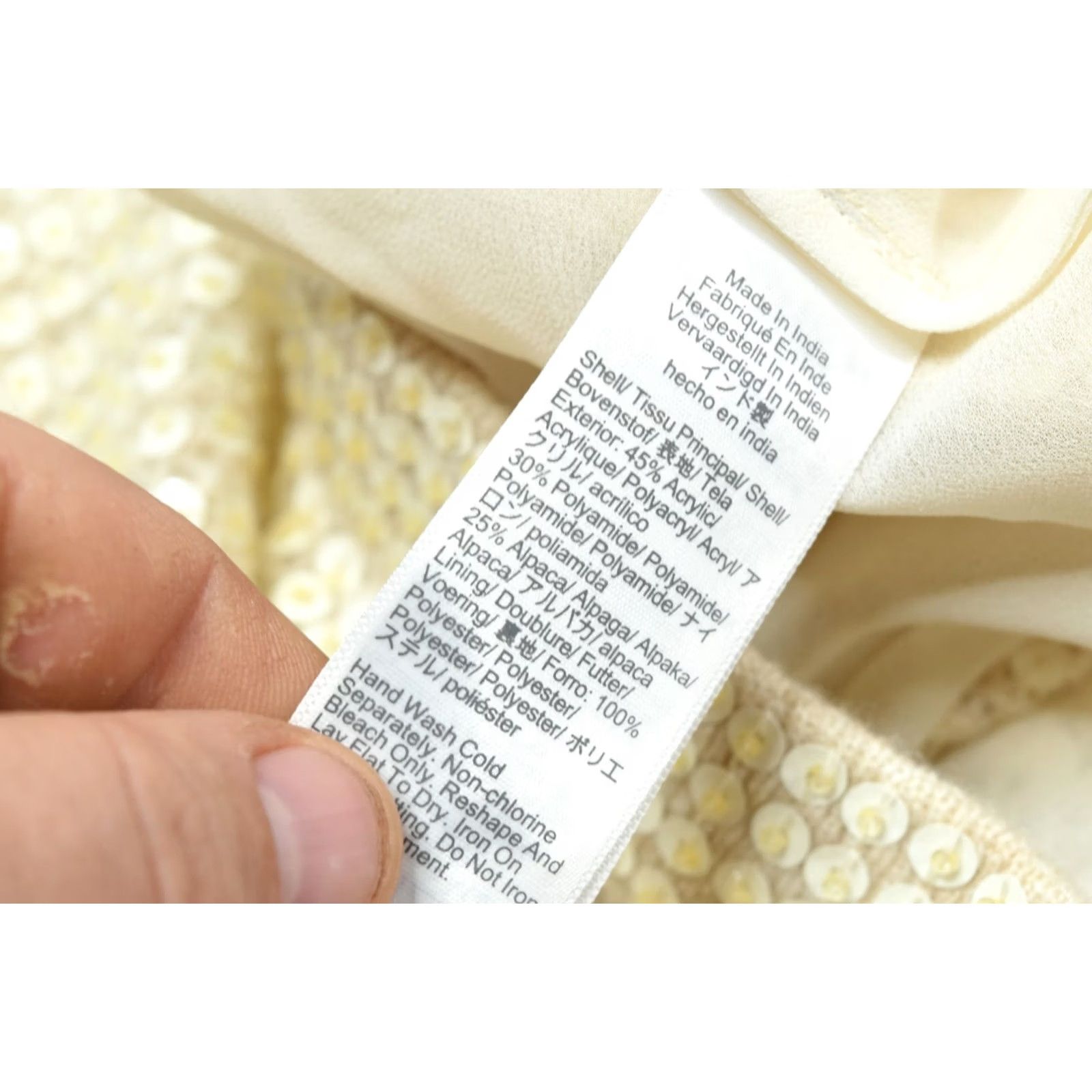 J.Crew J.CREW Sequin Layered Slip Skirt Womens M Tan Alpaca Blend Pull-On NEW Size 32" / US 10 / IT 46 - 6 Thumbnail