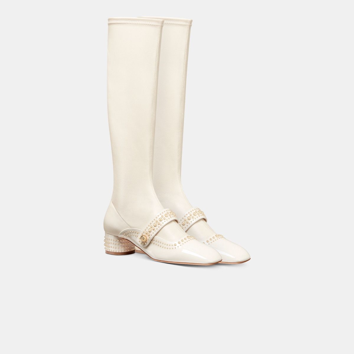 Dior o1w1db10326 Belle D-Heeled Boot in White Size US 5 / IT 35 - 2 Thumbnail