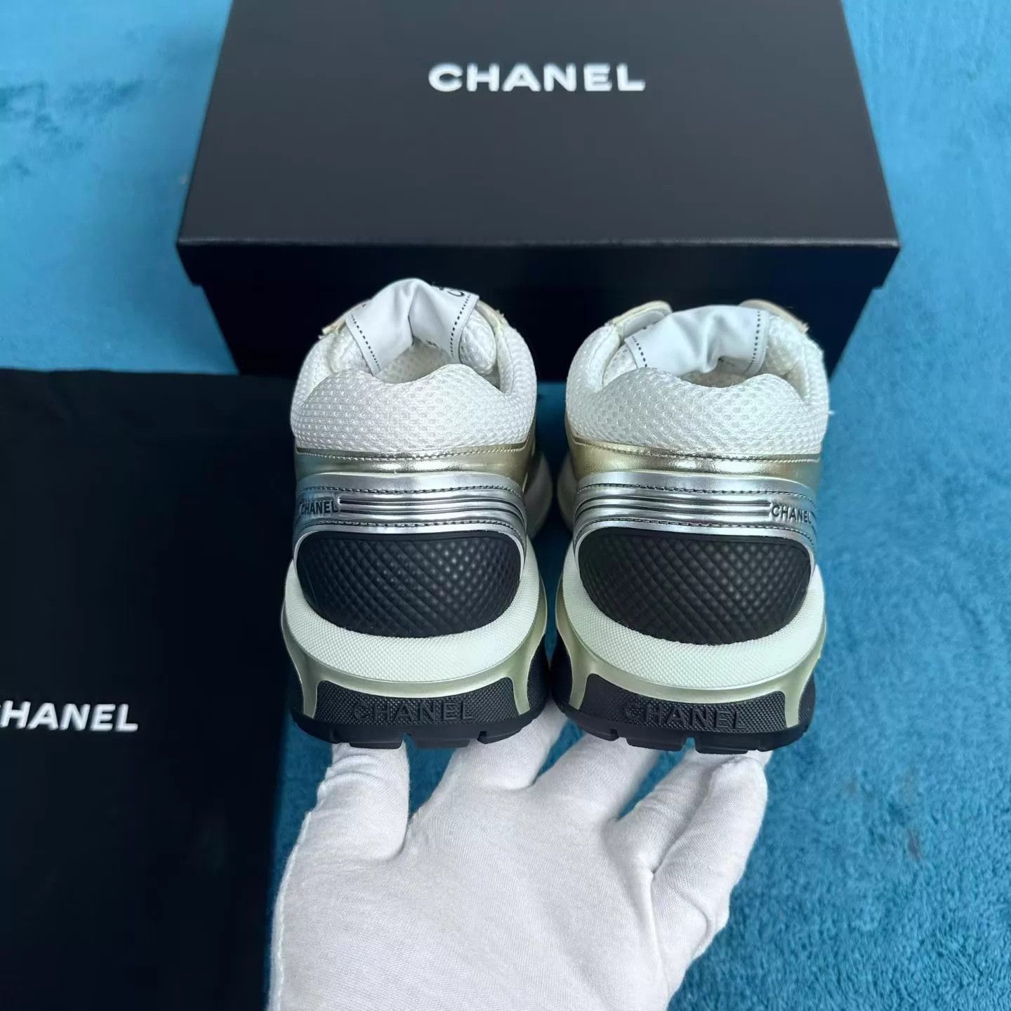 Chanel Chanel Golden Horn King White Gold Sneakers 36.5 Size US 6 / IT 36 - 4 Thumbnail