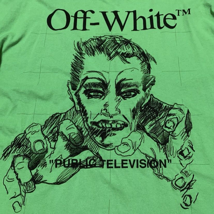 Off-White Off White Medium Public Television Green Long Sleeve Tee Size US M / EU 48-50 / 2 - 4 Thumbnail