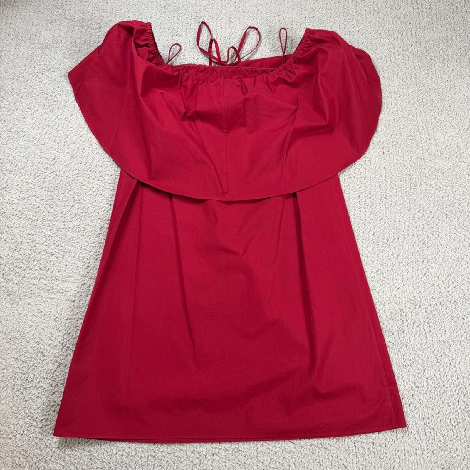 Other Alice + Olivia Red Off The Shoulder Ruffle Mini Dress Womens Size M / US 6-8 / IT 42-44 - 2 Thumbnail