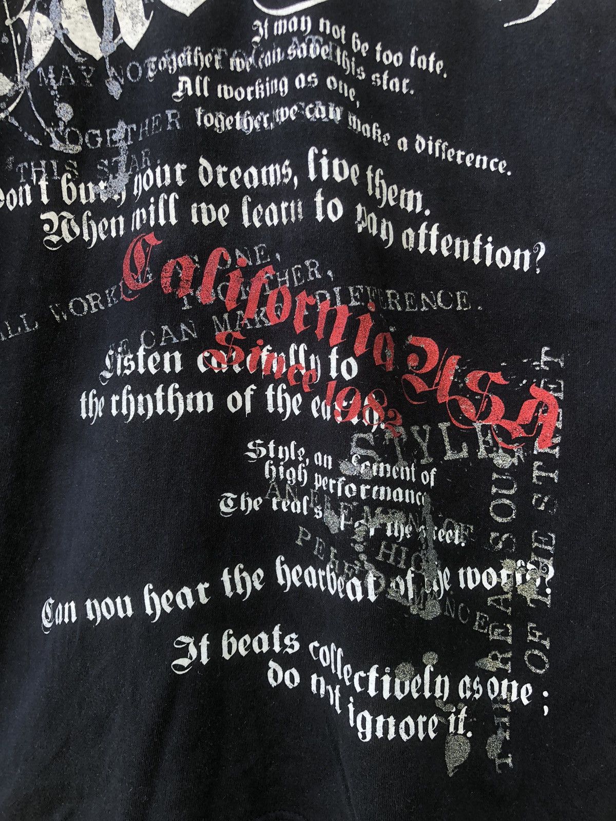 Vintage Vintage Sunfaded Y2K Bad Boy Ghotic Poem Tshirt Size US XL / EU 56 / 4 - 6 Thumbnail