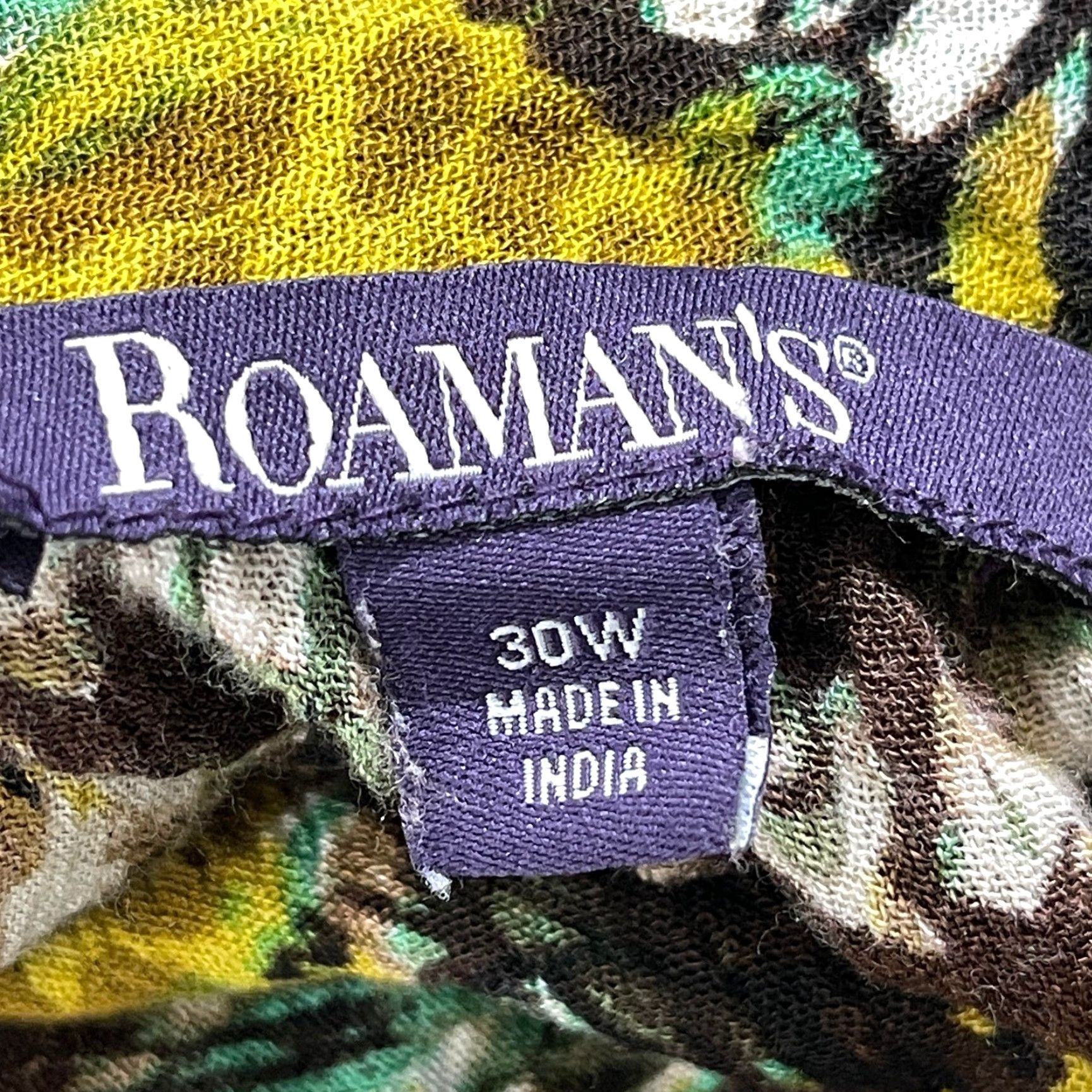 Vintage Roaman's Womens Plus 30W Brown Yellow Floral Rayon Blouse Semi Sheer Y2K Artsy Shirt Women 30W Plus Size Floral Blouse Size 4XL / US 24-26 - 5 Thumbnail