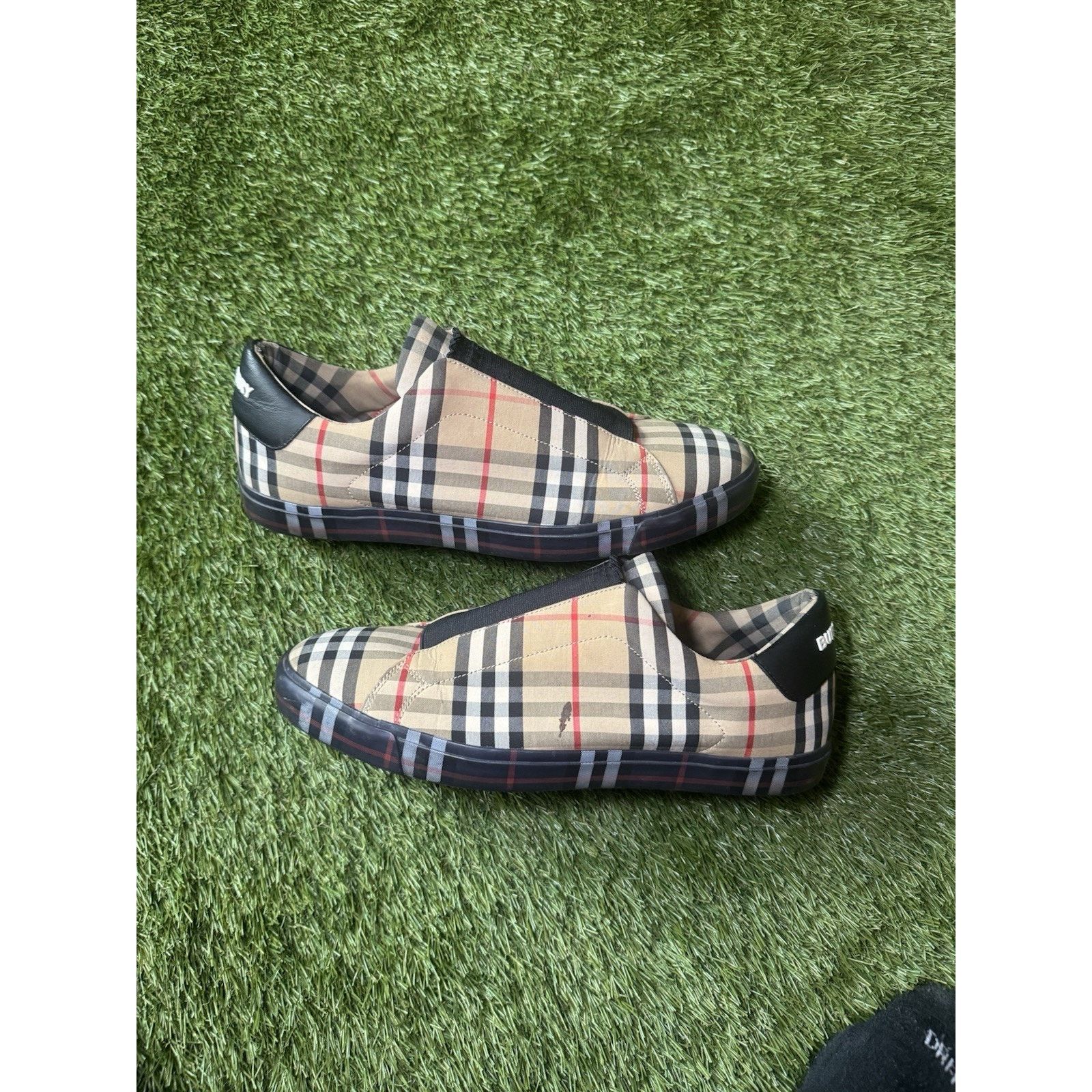 Burberry Authentic Burberry Vintage Check Slip-On Trainers Sneakers Size US 12 / EU 45 - 1 Thumbnail