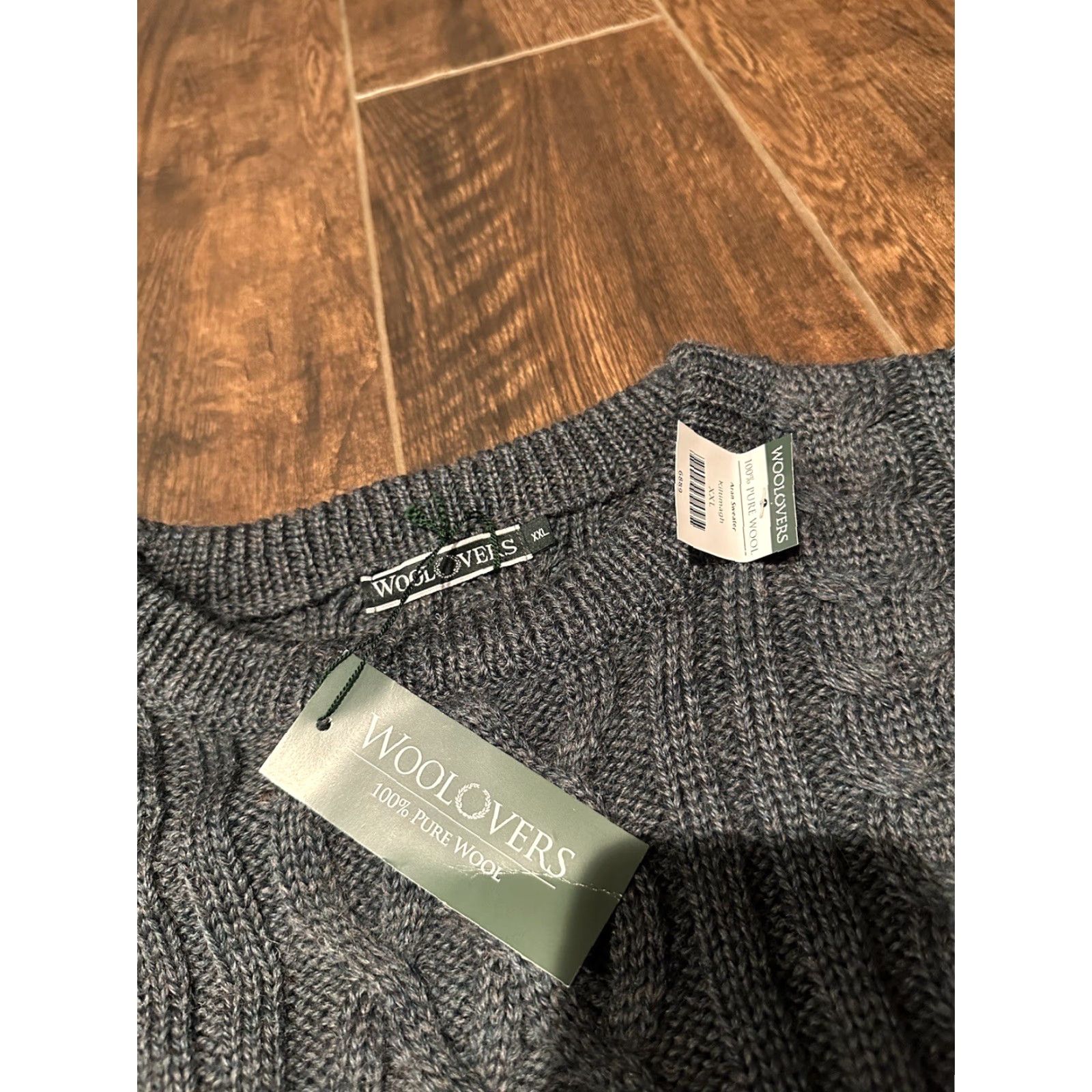 Vintage Woolovers Jumper Knit Pullover Cable Knit Aran 2XL Mens Green Wool NWT Size US XXL / EU 58 / 5 - 5 Thumbnail
