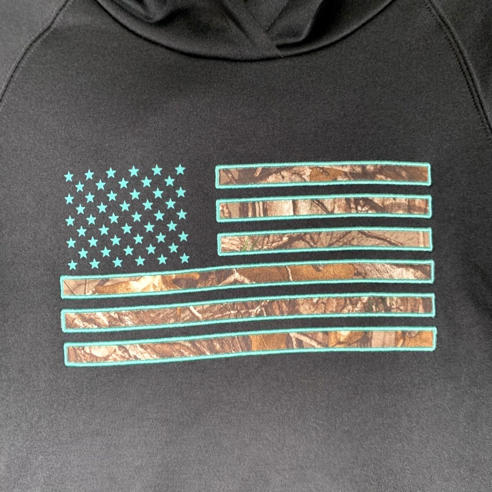 Realtree Realtree Hoodie Mens L Black Pullover Graphic Print American Flag Camo Hunting Size US L / EU 52-54 / 3 - 4 Thumbnail