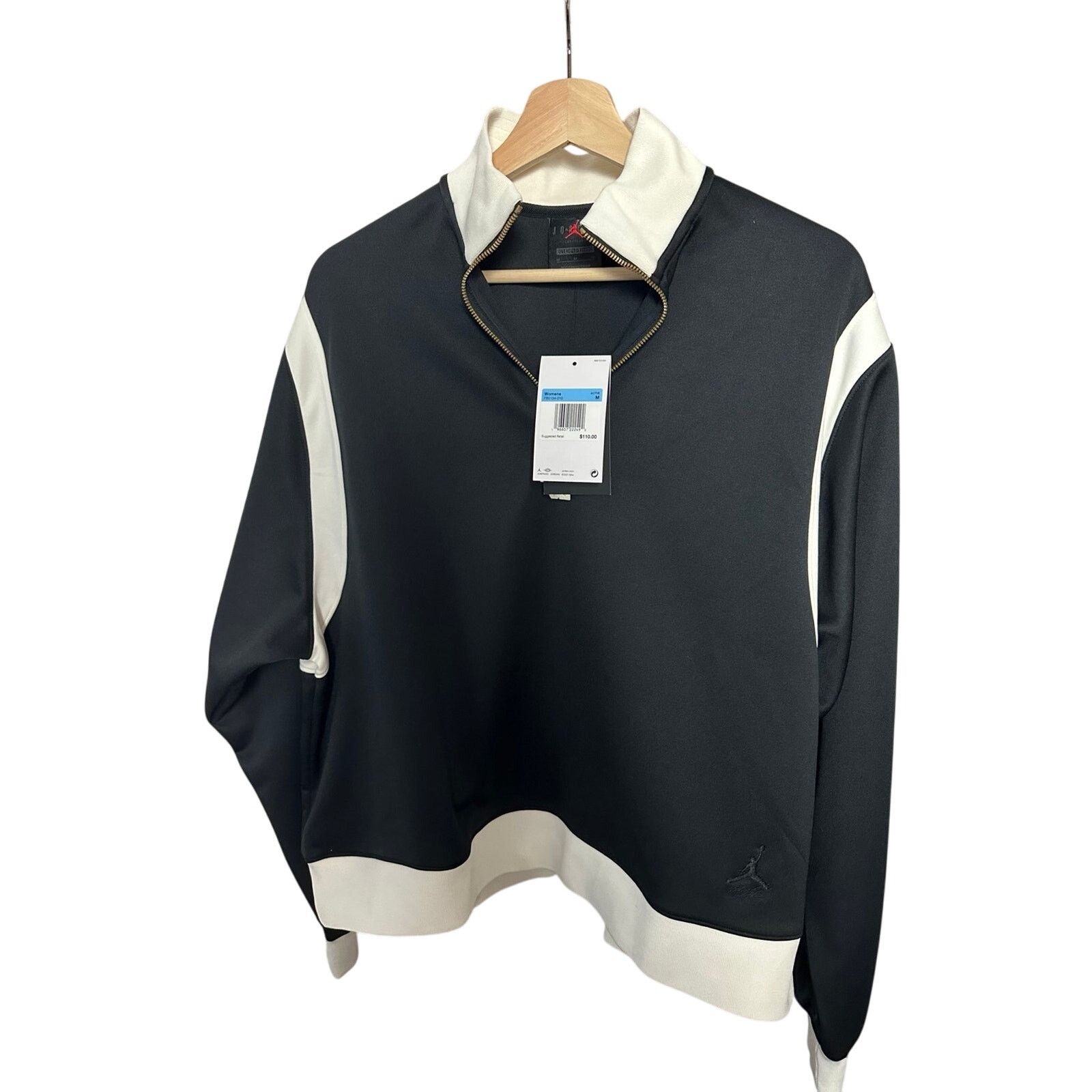 Jordan Brand Jordan Black and White Quarter Zip Crew FB5134-010 Size M Size M / US 6-8 / IT 42-44 - 2 Thumbnail