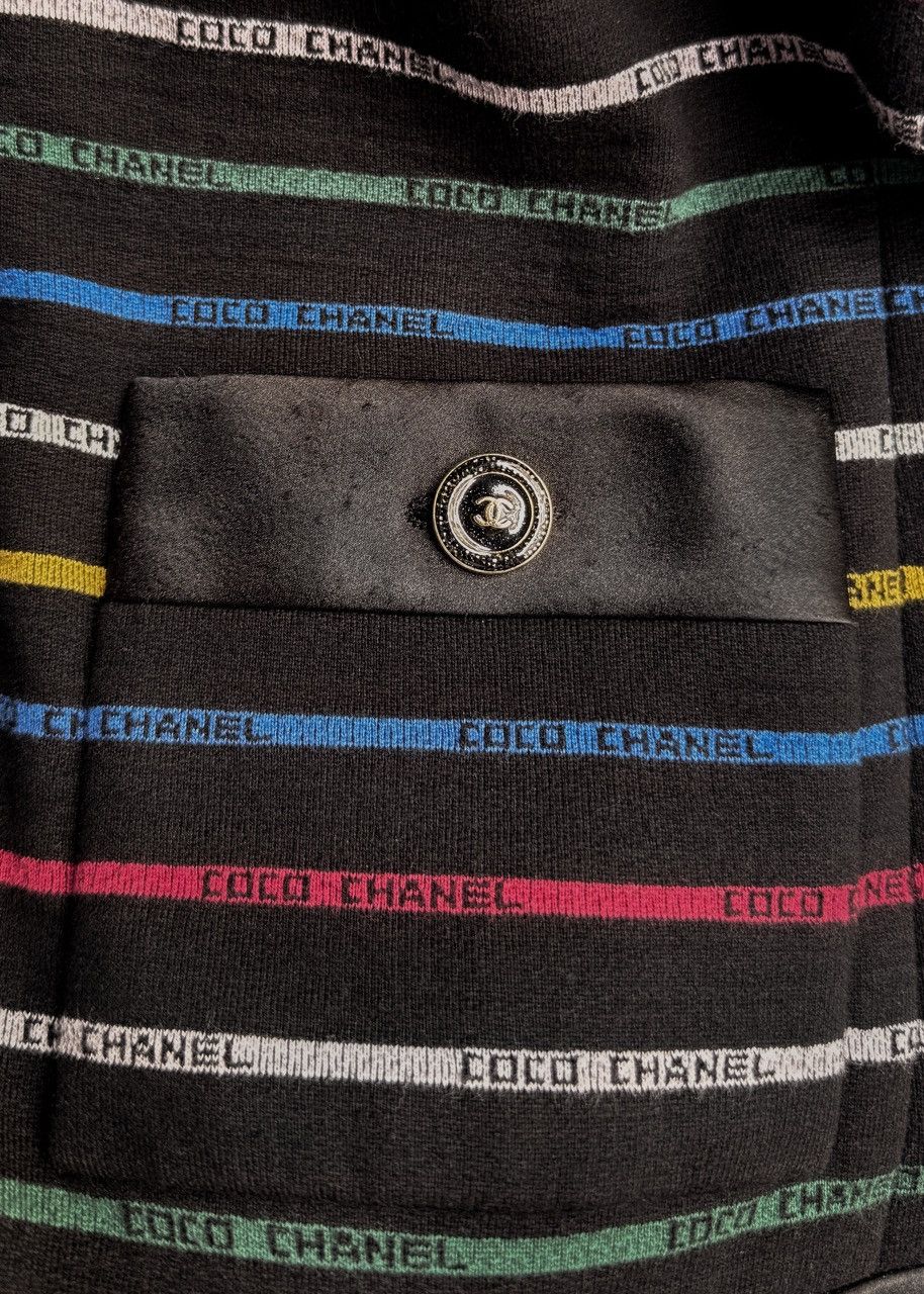 Chanel Chanel SS22 Runway Multicolour Striped Logo Black Mini Dress Size XXL / US 16-18 / IT 52-54 - 5 Thumbnail