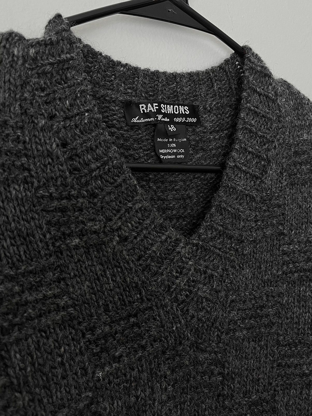 Raf Simons fw99 “disorder” cross pattern v neck knit sweater | Grailed