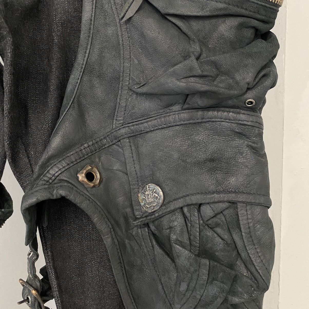 14th Addiction 14th Addiction Holster Hybrid Leather Slim Fit Black Jeans Size US 29 - 8 Thumbnail