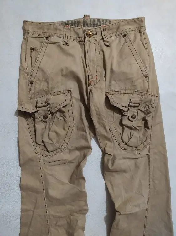 Edwin × Japanese Brand Edwin 505 khaki Cargo pants Nice Design Pocket Tactical Size US 30 / EU 46 - 2 Thumbnail
