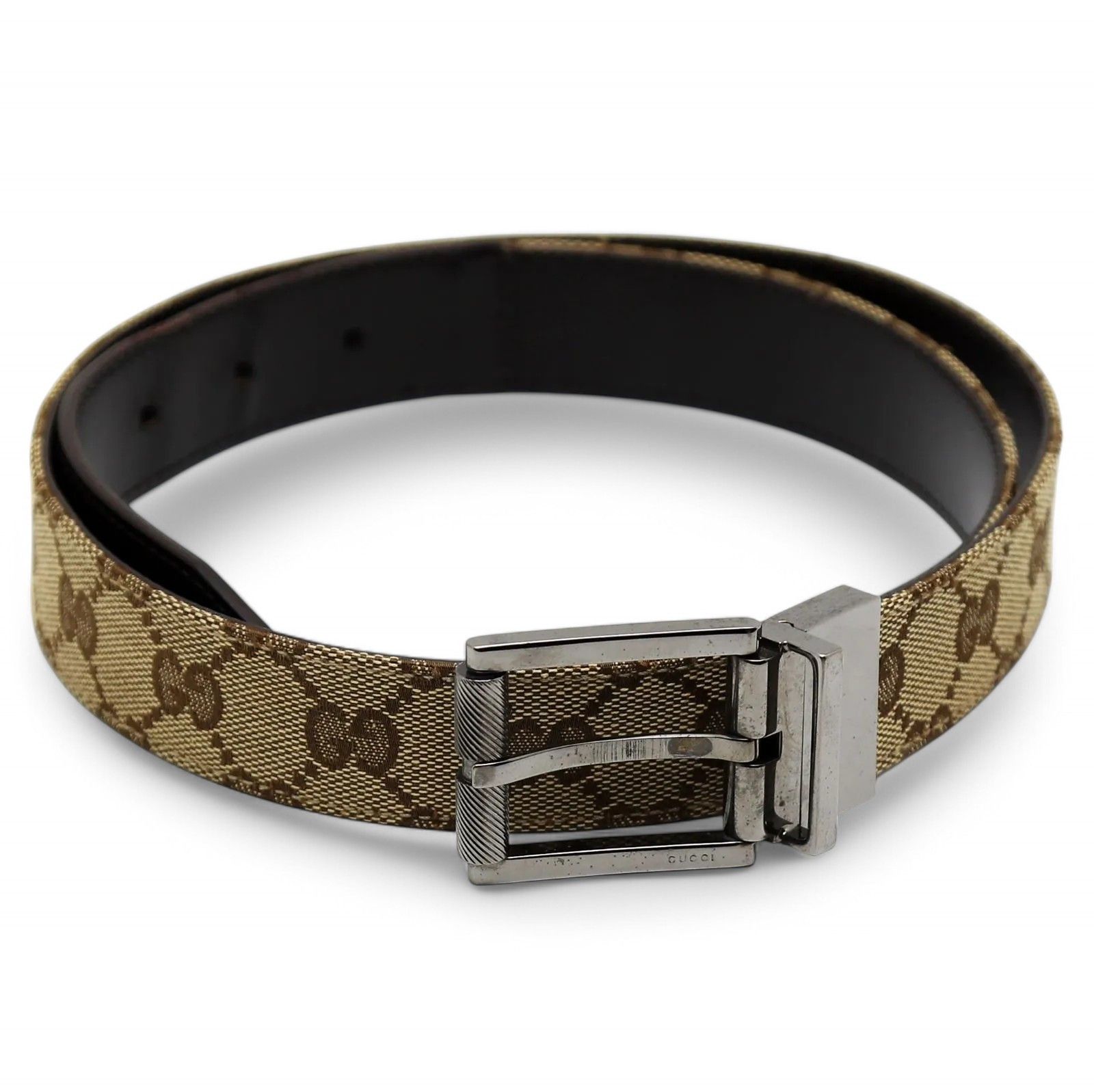 Gucci Gucci - Vintage Monogram Belt Leather Canvas GG Beige Size ONE SIZE - 2 Thumbnail