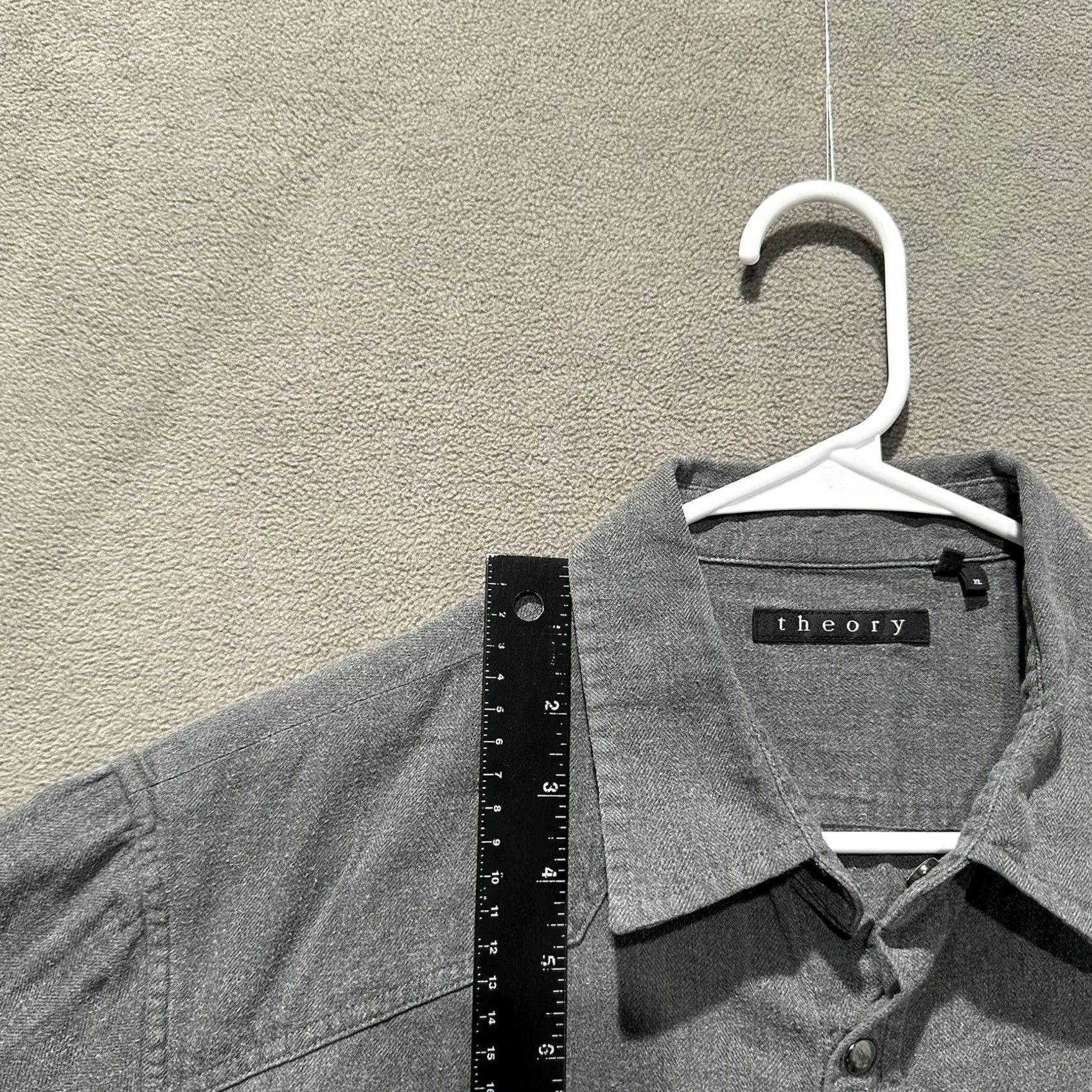Theory Theory Shirt Mens XL Gray Button Up Long Sleeve Pockets EUC Size US XL / EU 56 / 4 - 7 Thumbnail