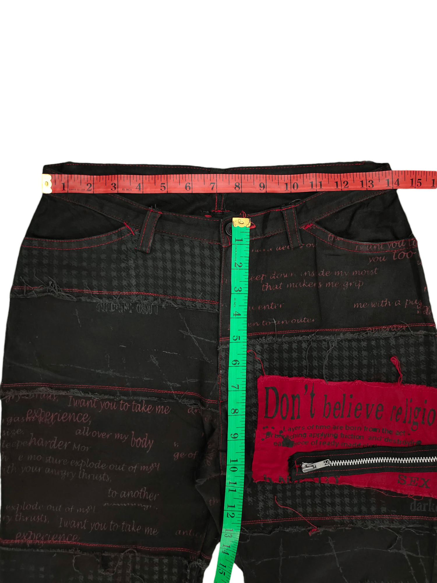 Seditionaries Vintage Y2k H.Anarchy Punk Poem Parches Zipper Hagi Pants Size US 28 / EU 44 - 8 Thumbnail