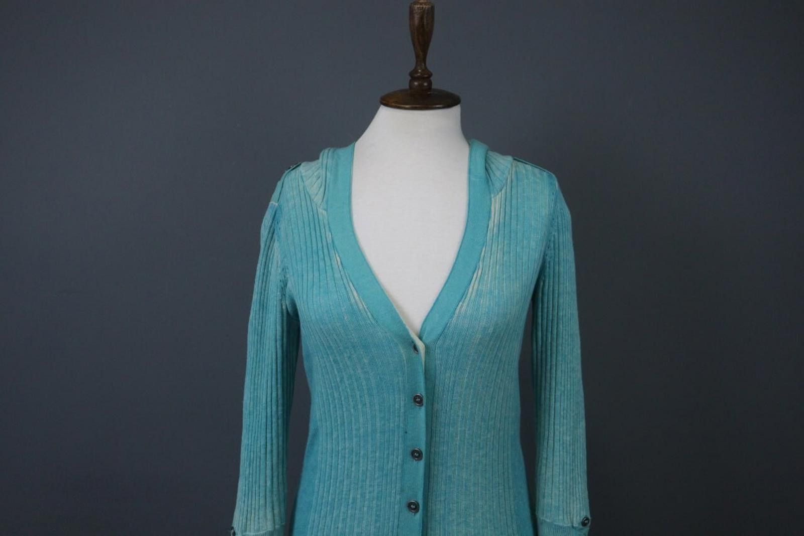 Juicy Couture Jeans Juicy Couture Blue Wool Knitted Hooded Cardigan Size S Size S / US 4 / IT 40 - 2 Thumbnail