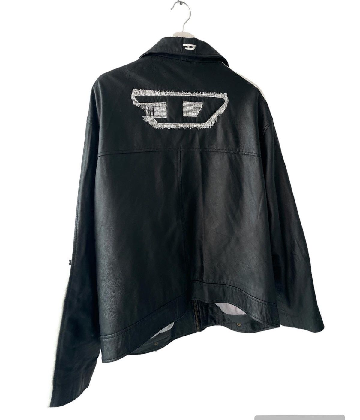 image of 00’S Diesel Leather Jacket in Black, Men's (Size 2XL)