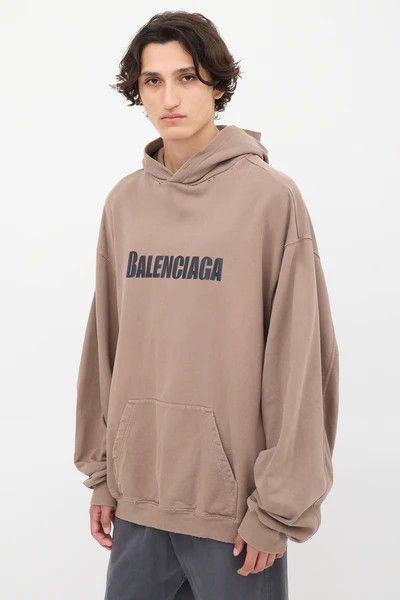 Balenciaga o1in1g1124 Dup / Destroyed Hoodie Oversized in Brown Size US S / EU 44-46 / 1 - 3 Thumbnail