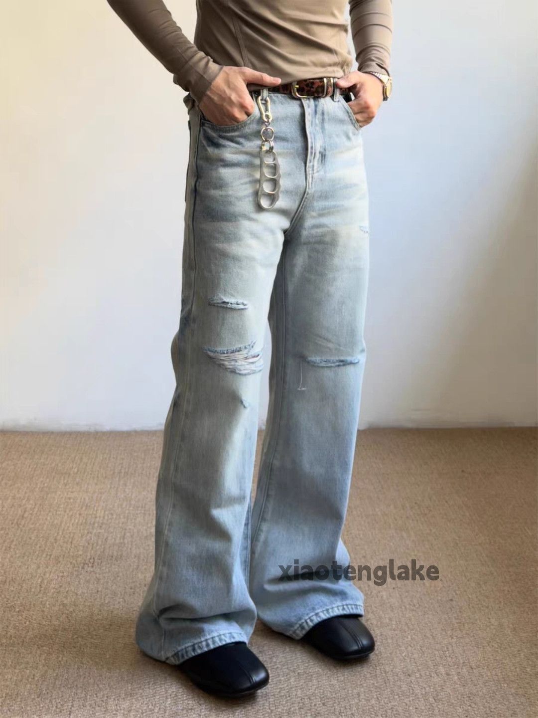Jean Custom distressed kapital acne style bootcut flared jeans Size US 32 / EU 48 - 5 Thumbnail