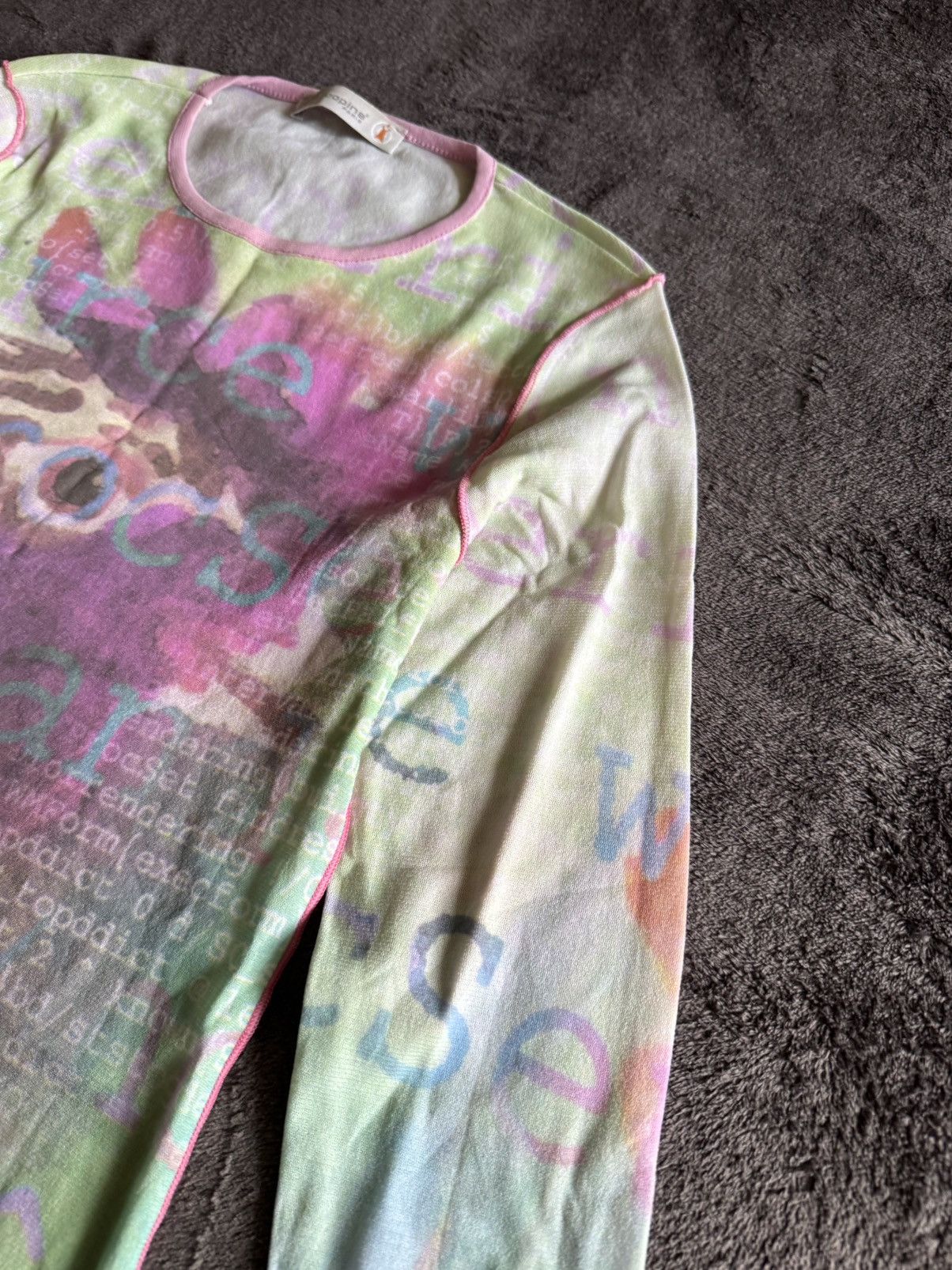 Cop Copine × Vintage Rare Cop Copine mesh print long sleeve avant-garde Size S / US 4 / IT 40 - 5 Thumbnail