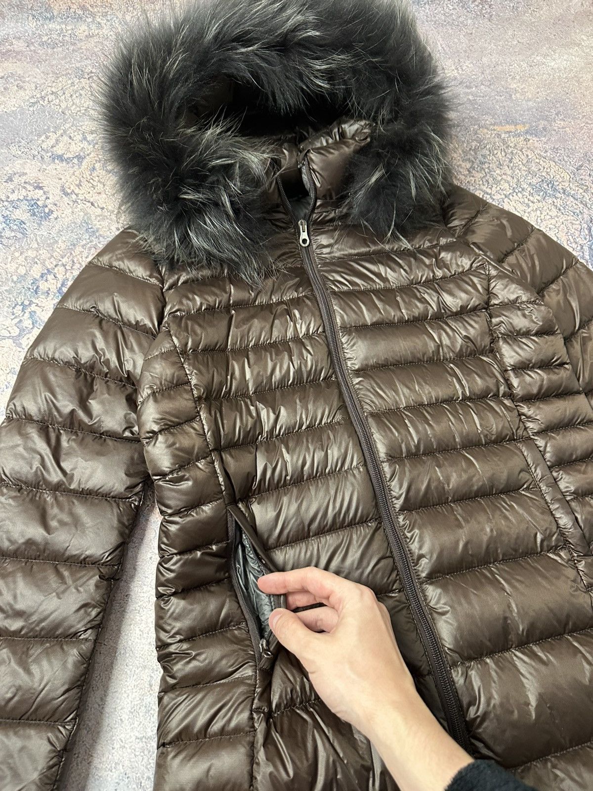 Duvetica Duvetica full zip brown down jacket Size L / US 10 / IT 46 - 3 Thumbnail
