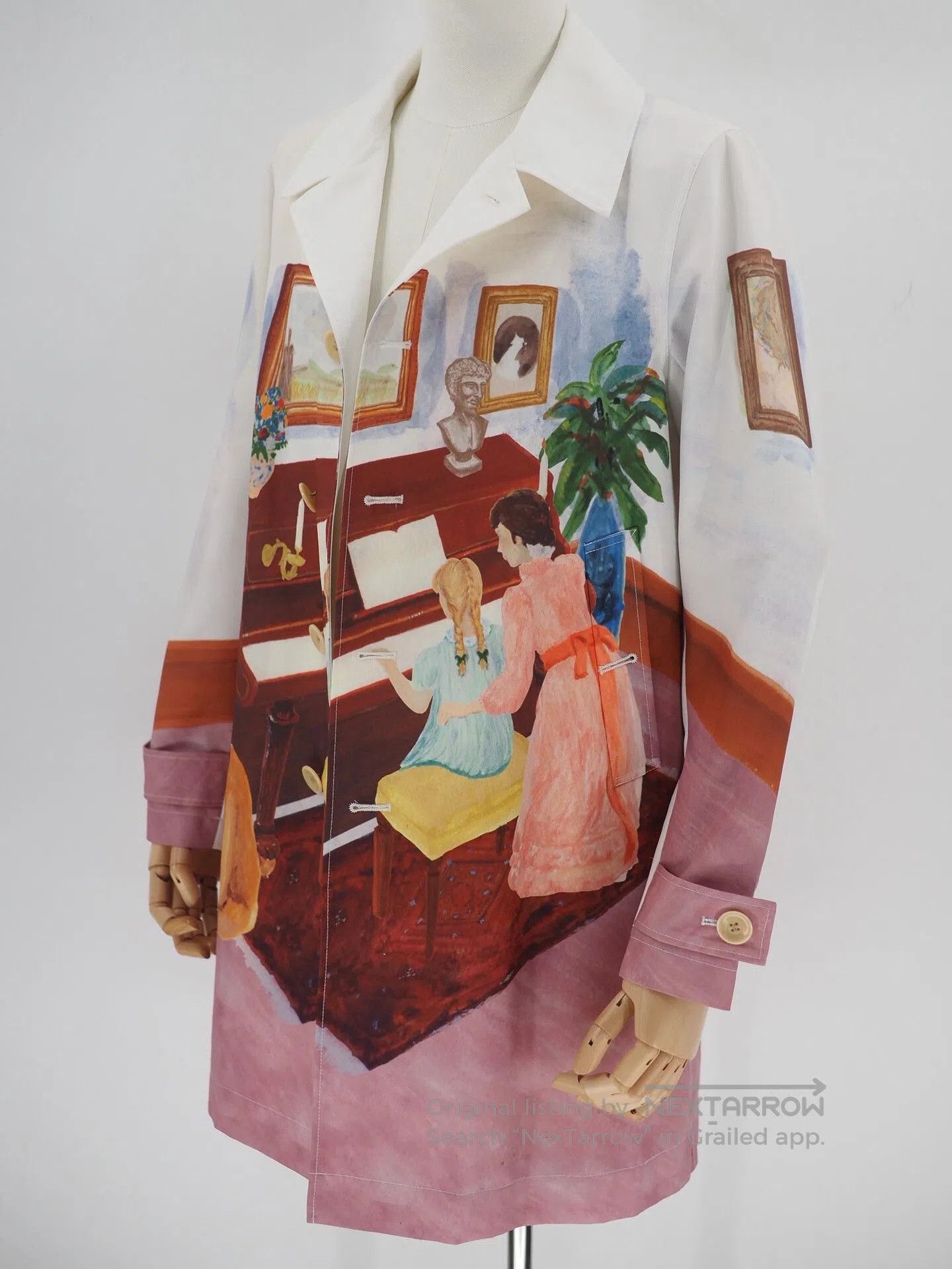 Undercover white oil painting trench coat. Size L / US 10 / IT 46 - 2 Thumbnail