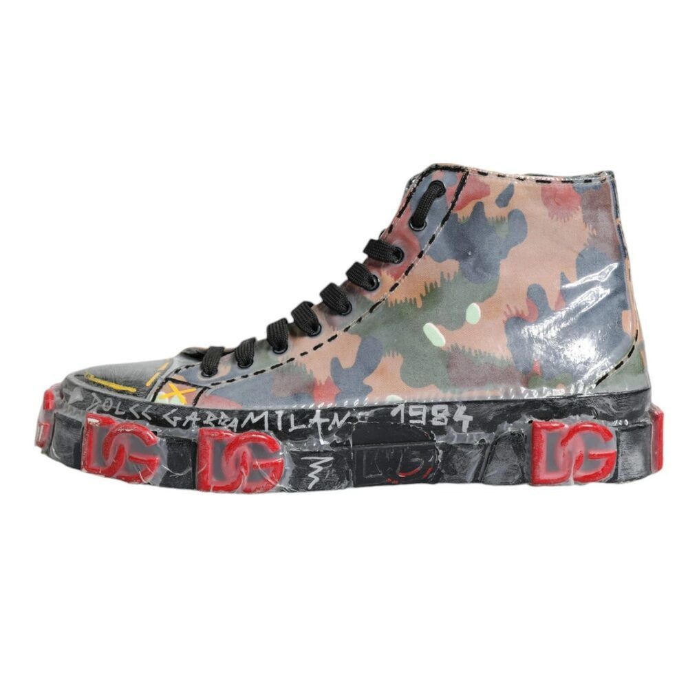 Dolce & Gabbana Dolce & Gabbana Multicolor Camouflage High Top Sneakers Shoe Size US 11 / EU 44 - 7 Thumbnail