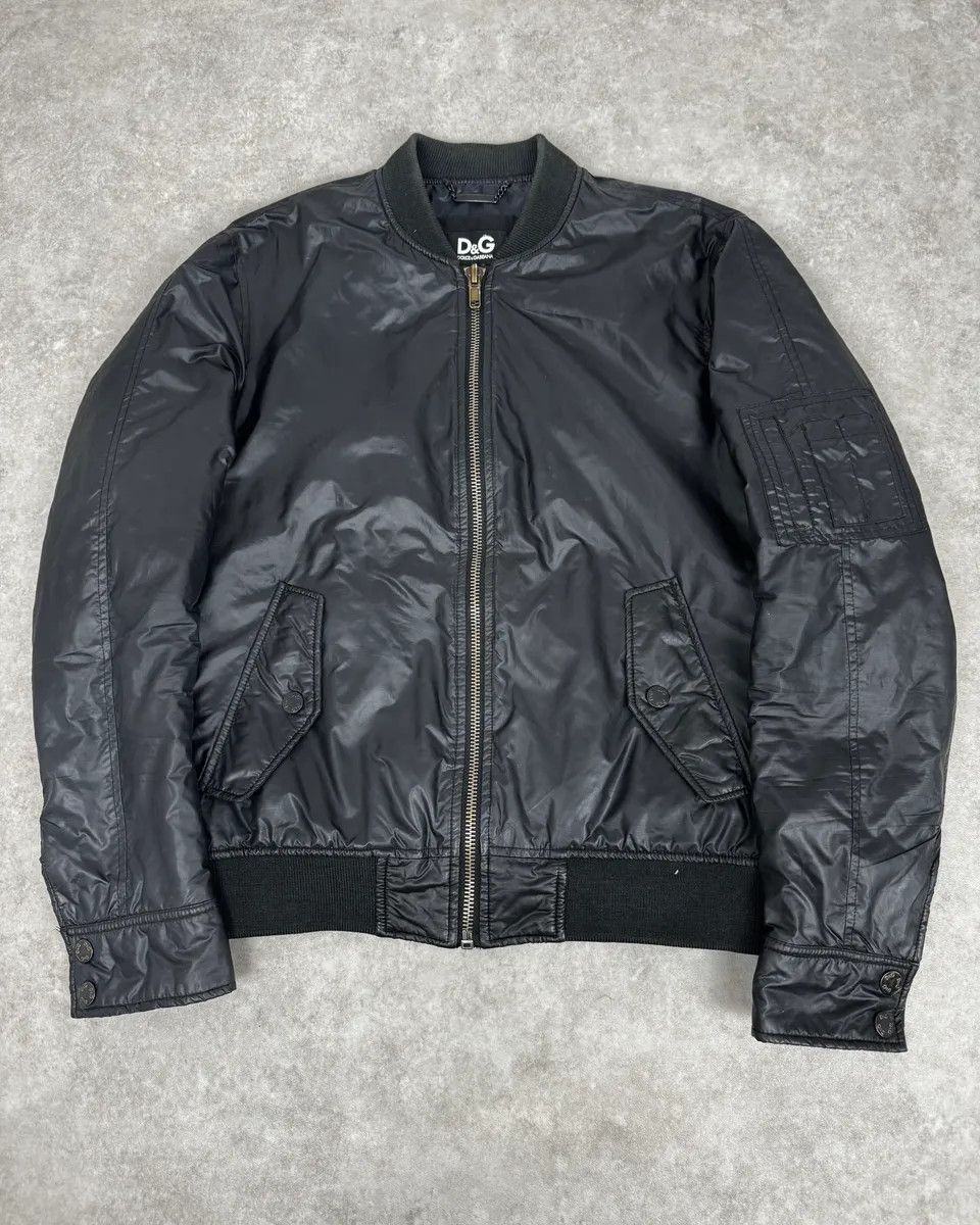 Dolce & Gabbana 2000s Dolce & Gabbana Black Nylon Bomber Jacket Size US S / EU 44-46 / 1 - 1 Thumbnail