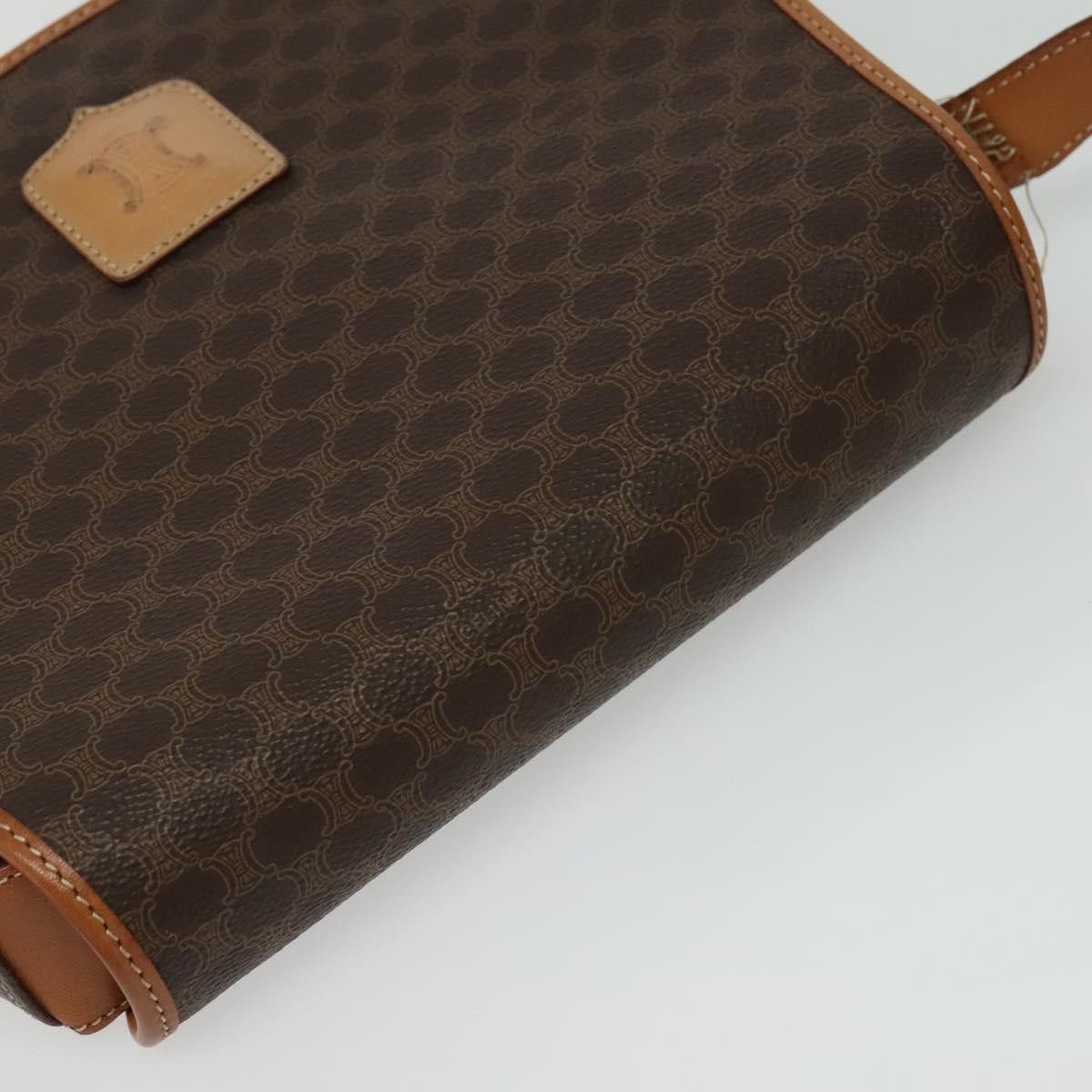 Celine CELINE Macadam Canvas Shoulder Bag Pvc Leather Brown Gold Size ONE SIZE - 6 Thumbnail