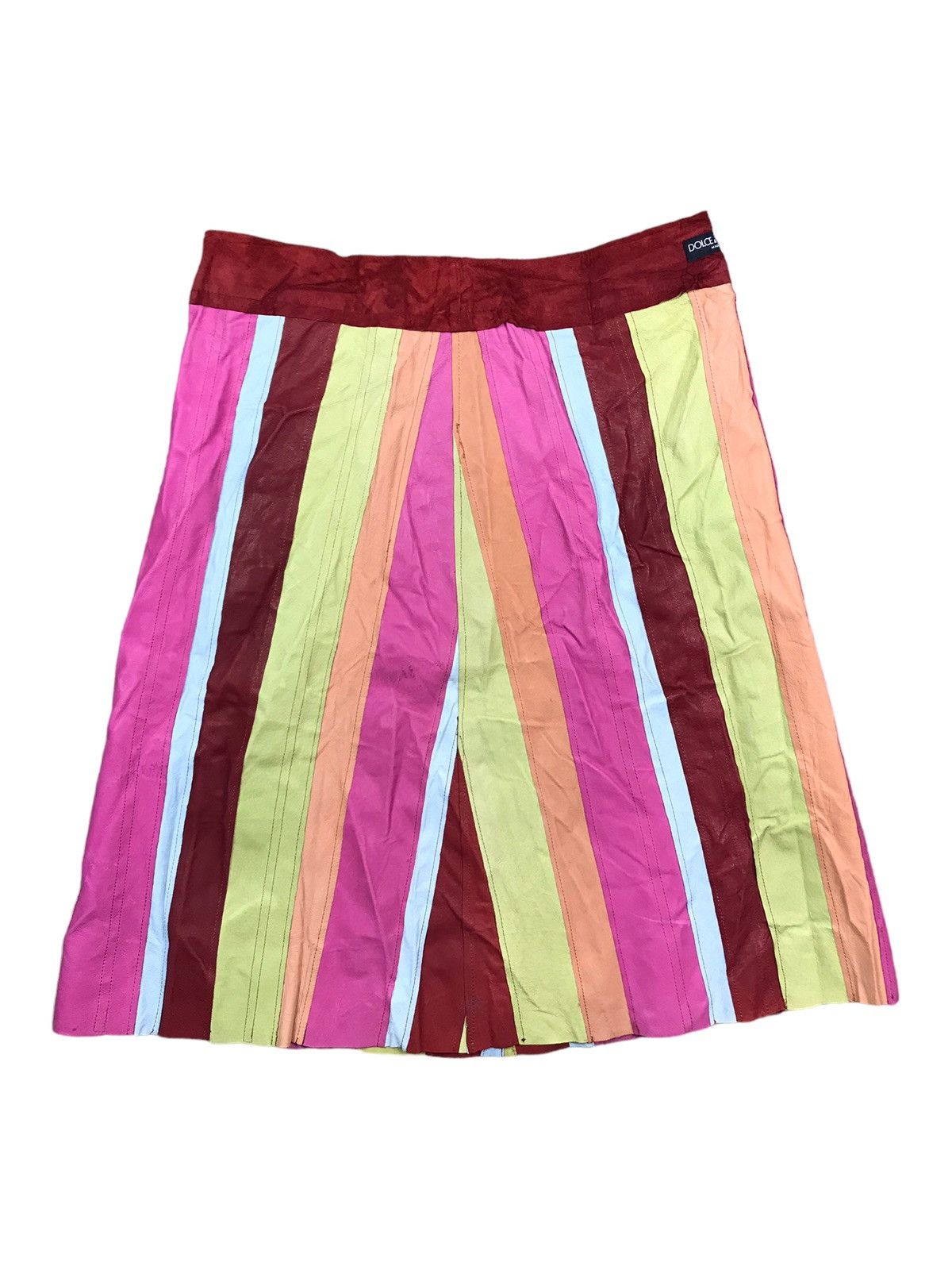 Dolce & Gabbana VINTAGE Y2K DOLCE & GABBANA PATCHWORK LEATHER SKIRTS Size 31" - 11 Thumbnail