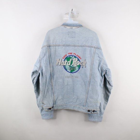 Vtg 90s Hard Rock Café Save the Planet Denim outlet Jean Jacket