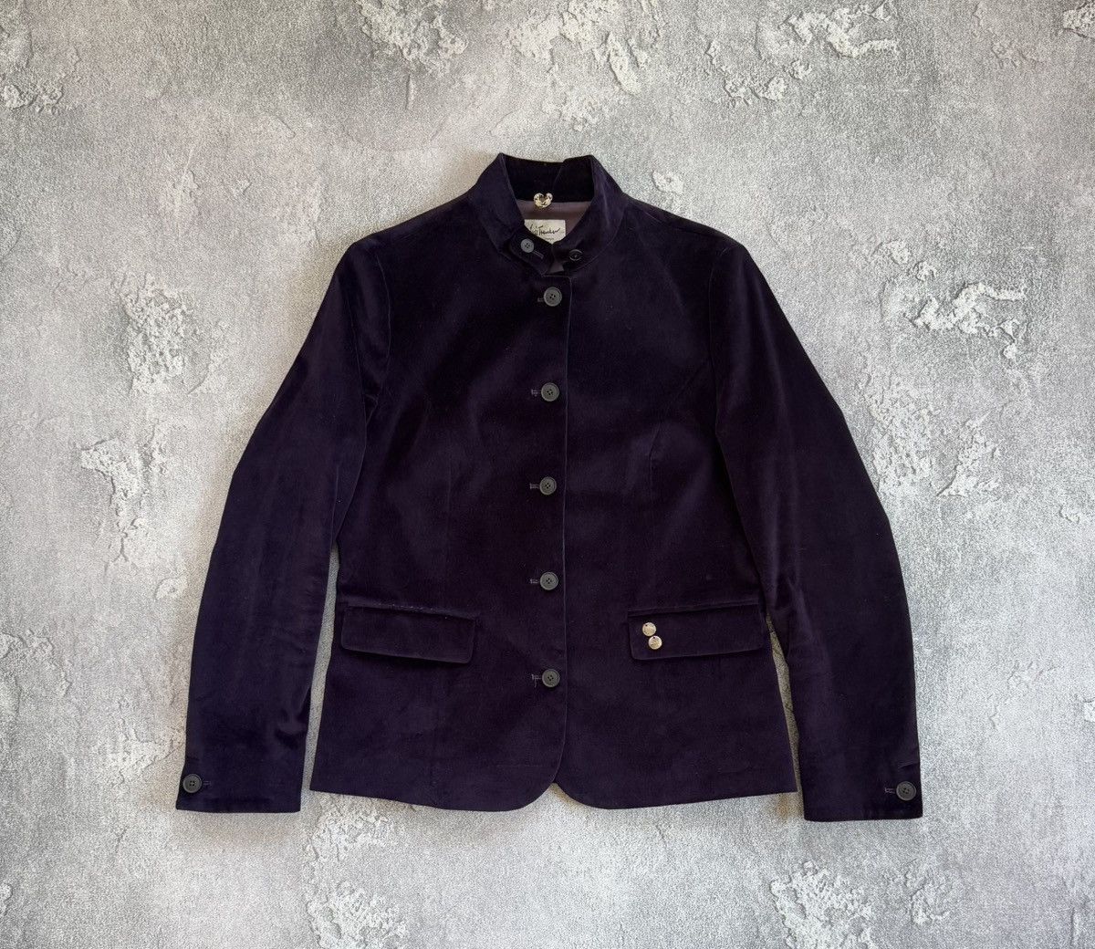 Designer Luis Trenker 48size velour purple blazer jacket coat Size XL / US 12-14 / IT 48-50 - 6 Thumbnail