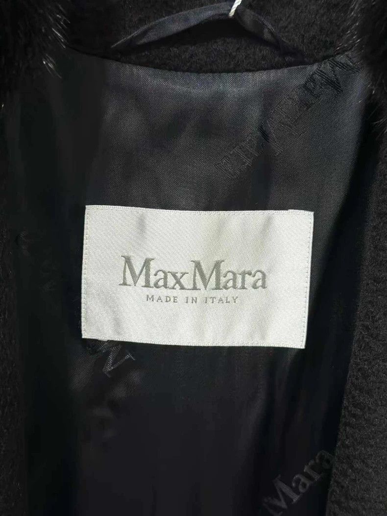 Max Mara Max Mara Black cashmere long coat with mink collar Size L / US 10 / IT 46 - 5 Thumbnail