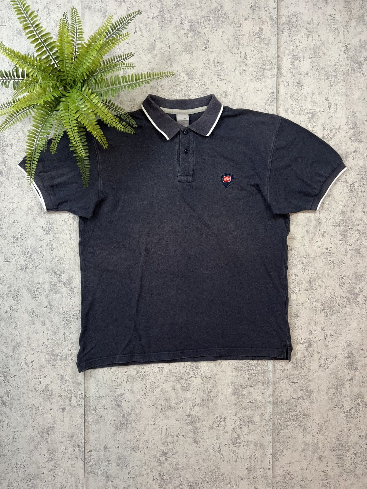 Nike × Vintage 90’s NIKE RETRO SUNFADED SWOOSH LOGO Y2K RARE POLO TEE Size US L / EU 52-54 / 3 - 1 Thumbnail