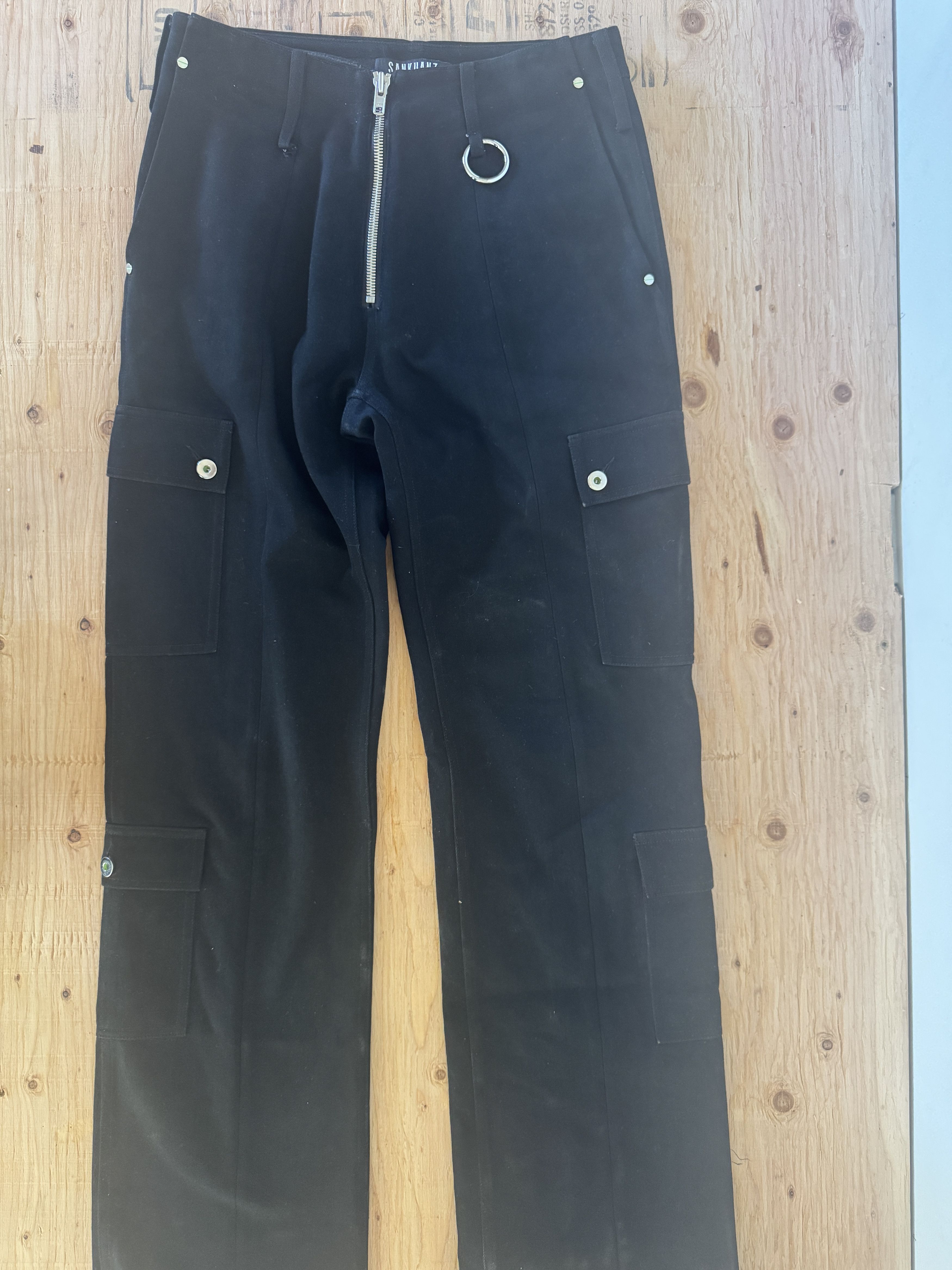 Sankuanz Sankuanz Black Exposed Zipper Cargo Pants Size US 32 / EU 48 - 9 Thumbnail
