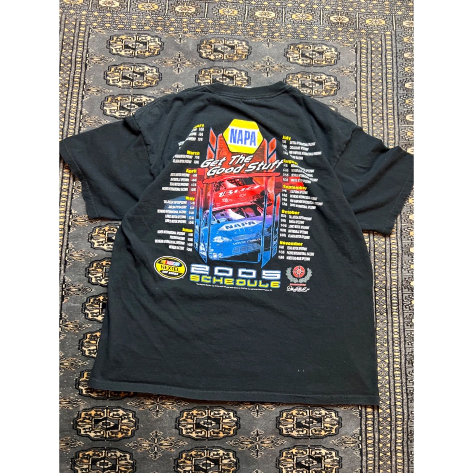 Gildan VINTAGE Napa Nascar Double-Sided Graphic Shirt XL Black Mens T-Shirt Gildan Short Sleeve Size US XL / EU 56 / 4 - 6 Thumbnail