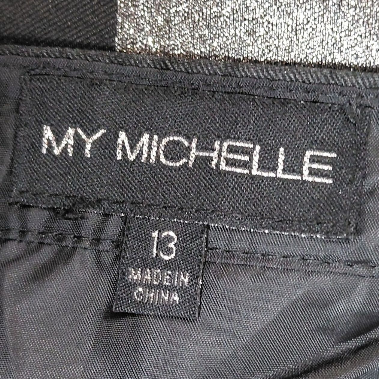Vintage My Michelle Skirt Black Silver Striped Lightweight Short Mini Size 13 Women Size 34" / US 12 / IT 48 - 3 Thumbnail