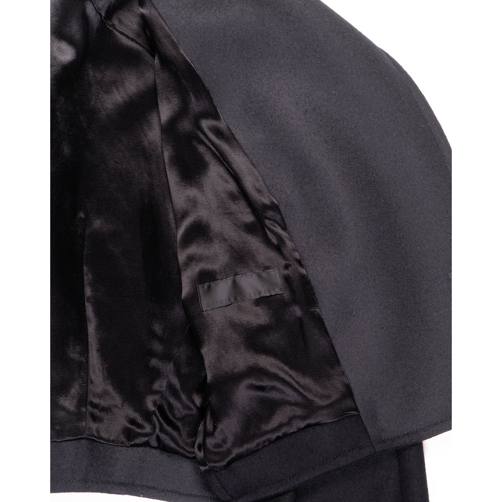 Haider Ackermann FW19 Cropped Overcoat in Black Wool with Checked Embroidery Size M / US 6-8 / IT 42-44 - 3 Thumbnail